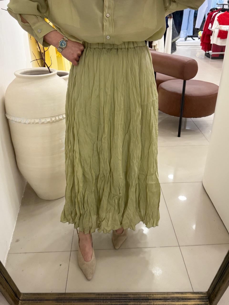İÇİ ASTARLI TÜL ETEK YEŞİL