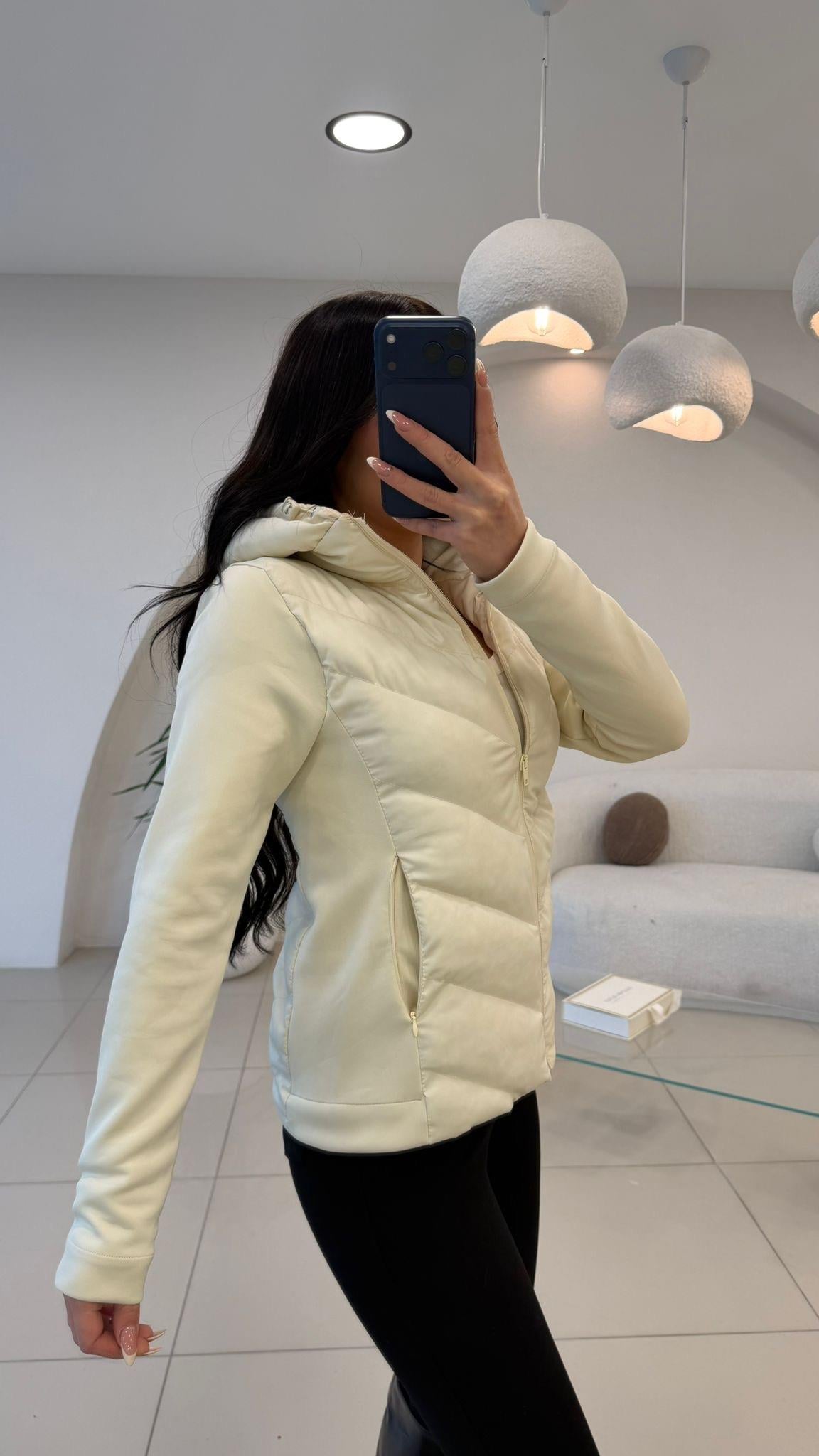 KAPŞONLU ŞİŞME MONT EKRU