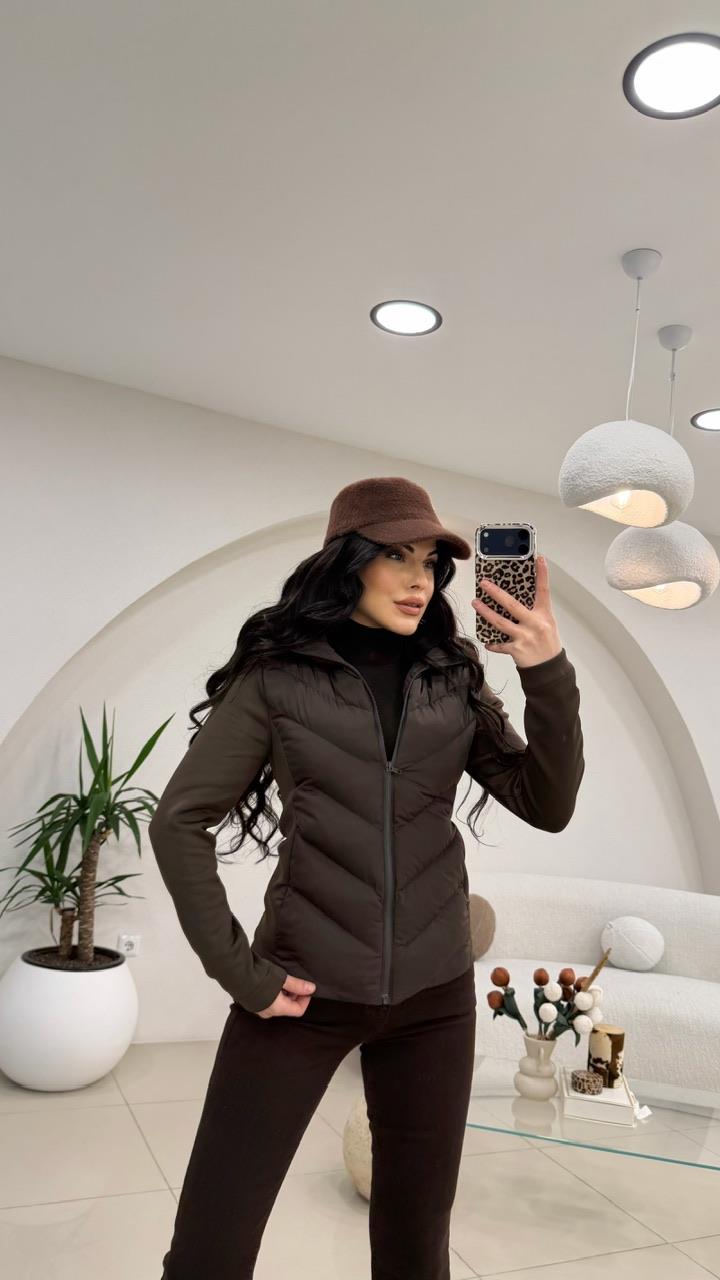 KAPŞONLU ŞİŞME MONT KAHVE