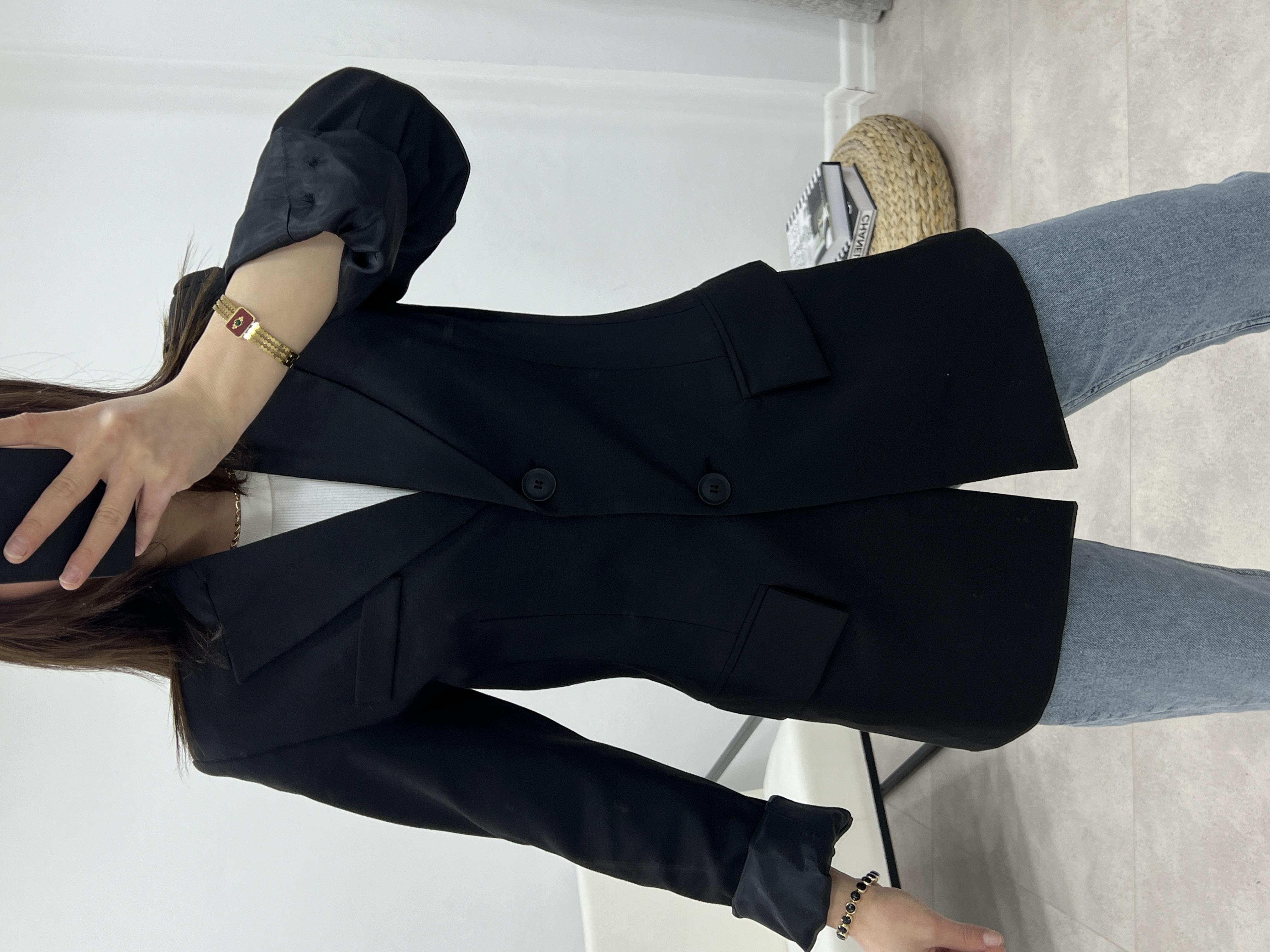 Klasi̇k Pensli̇ Blazer Ceket Si̇yah