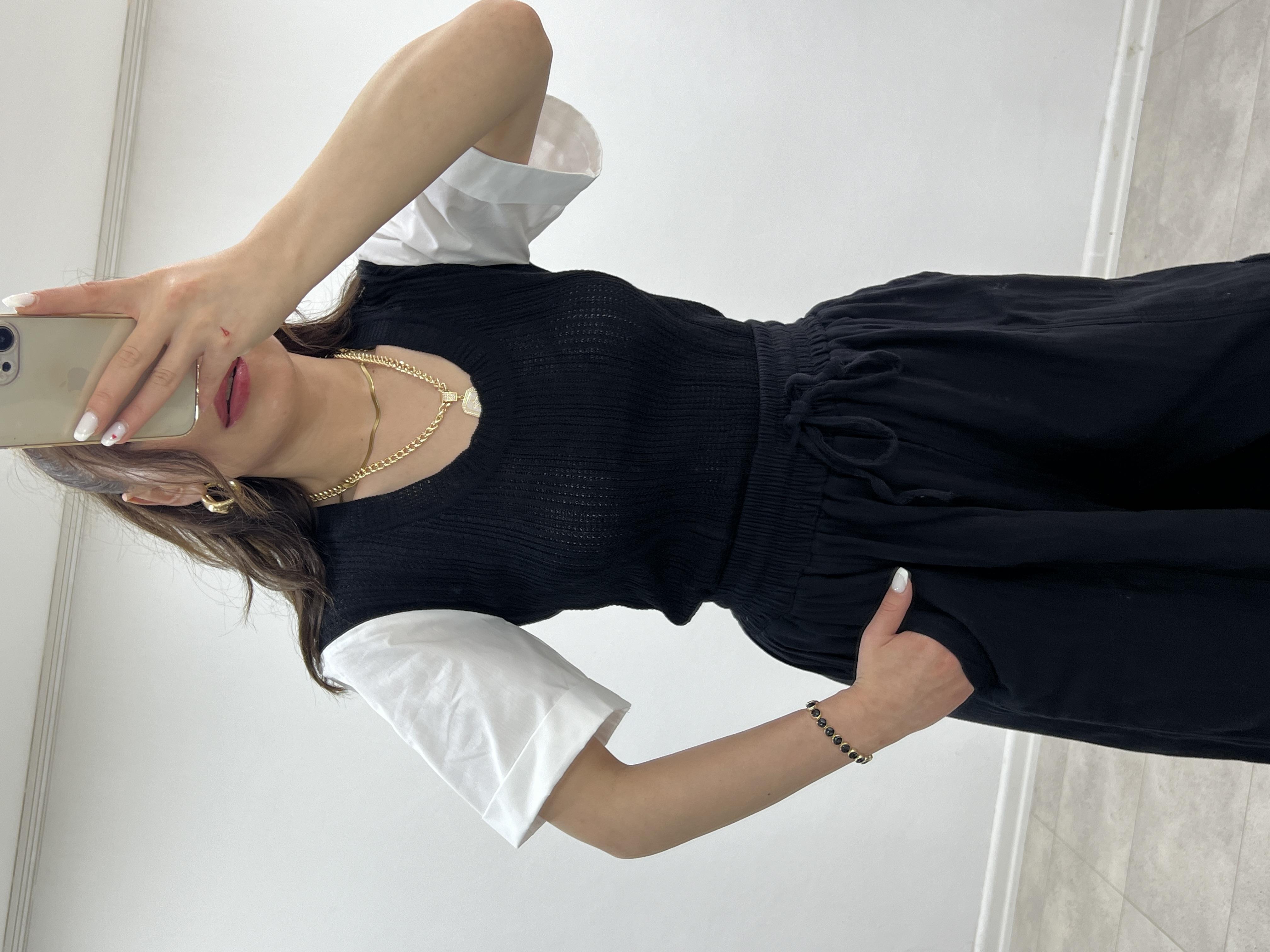 Kollari Popli̇n Detayli Merseri̇ze Bluz
