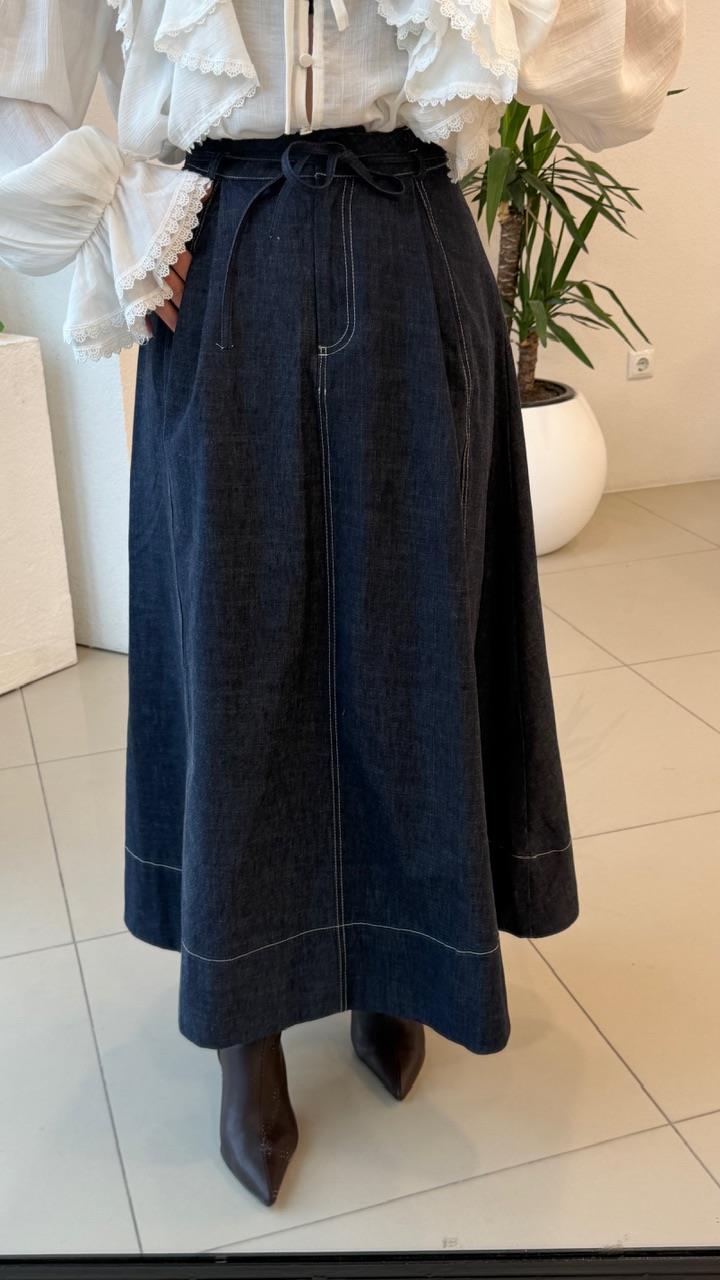 LACİVERT ÇAN KESİM ETEK