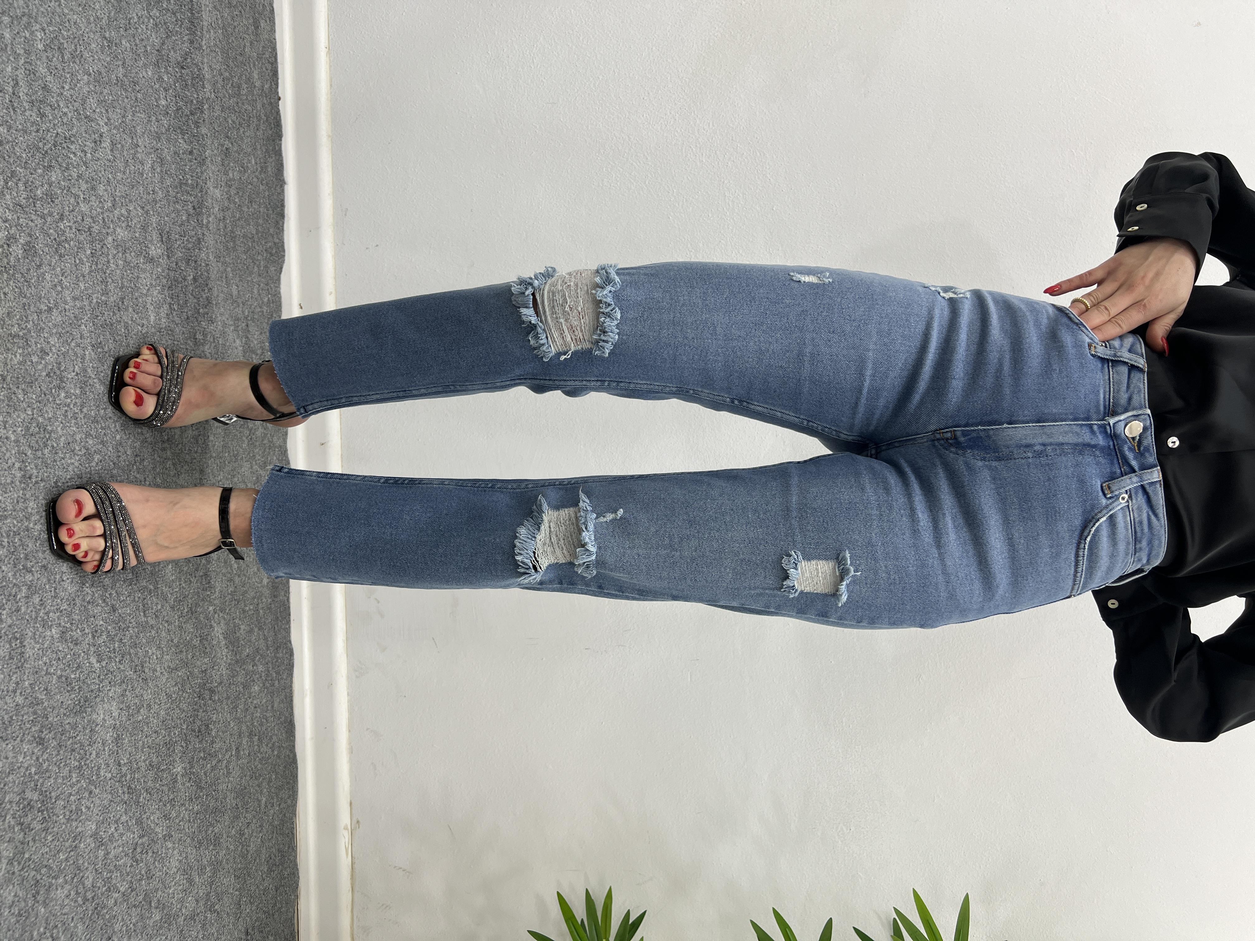 Lazer Kesi̇m Mavi̇ Jean