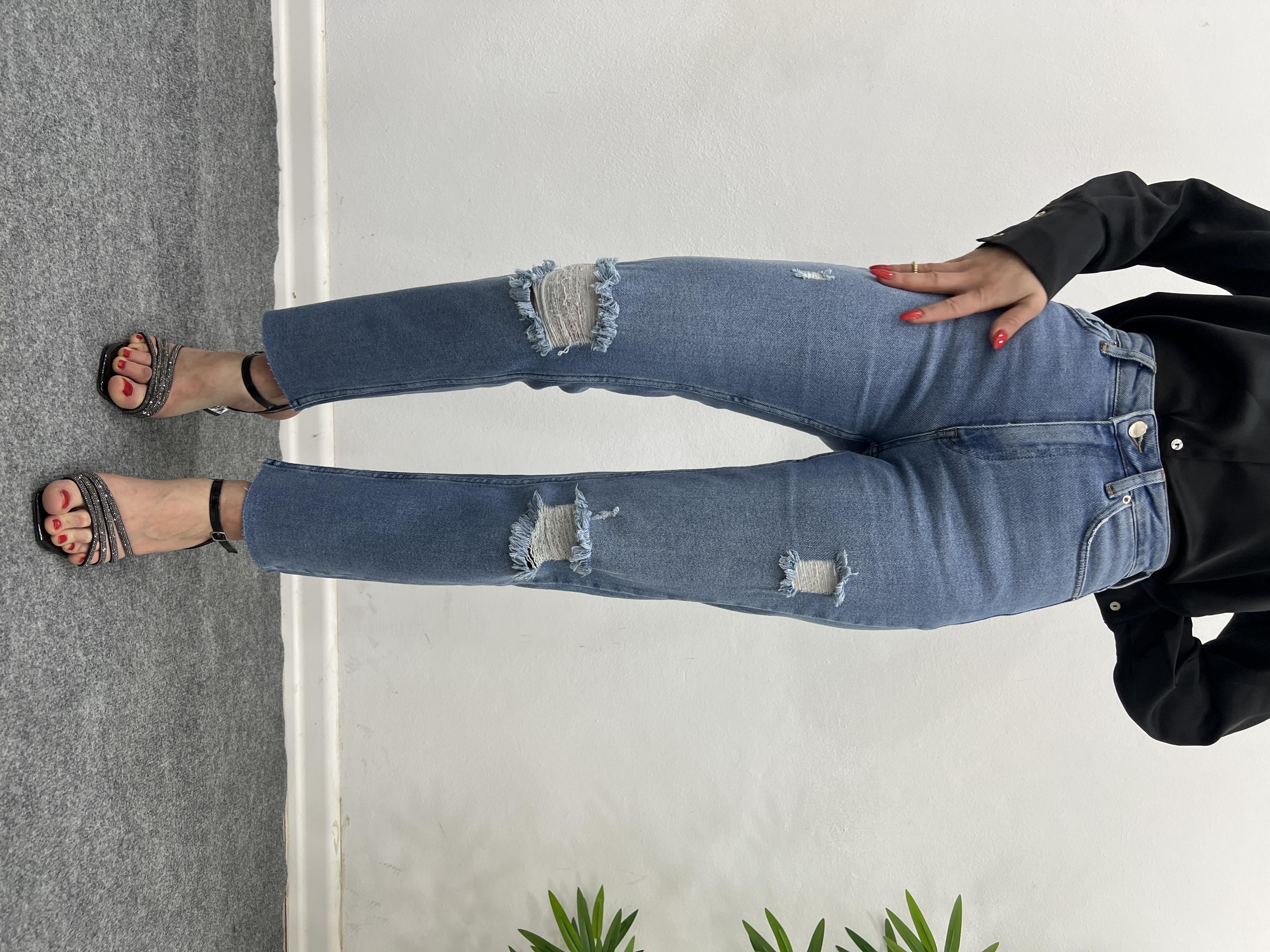 Lazer Kesi̇m Mavi̇ Jean