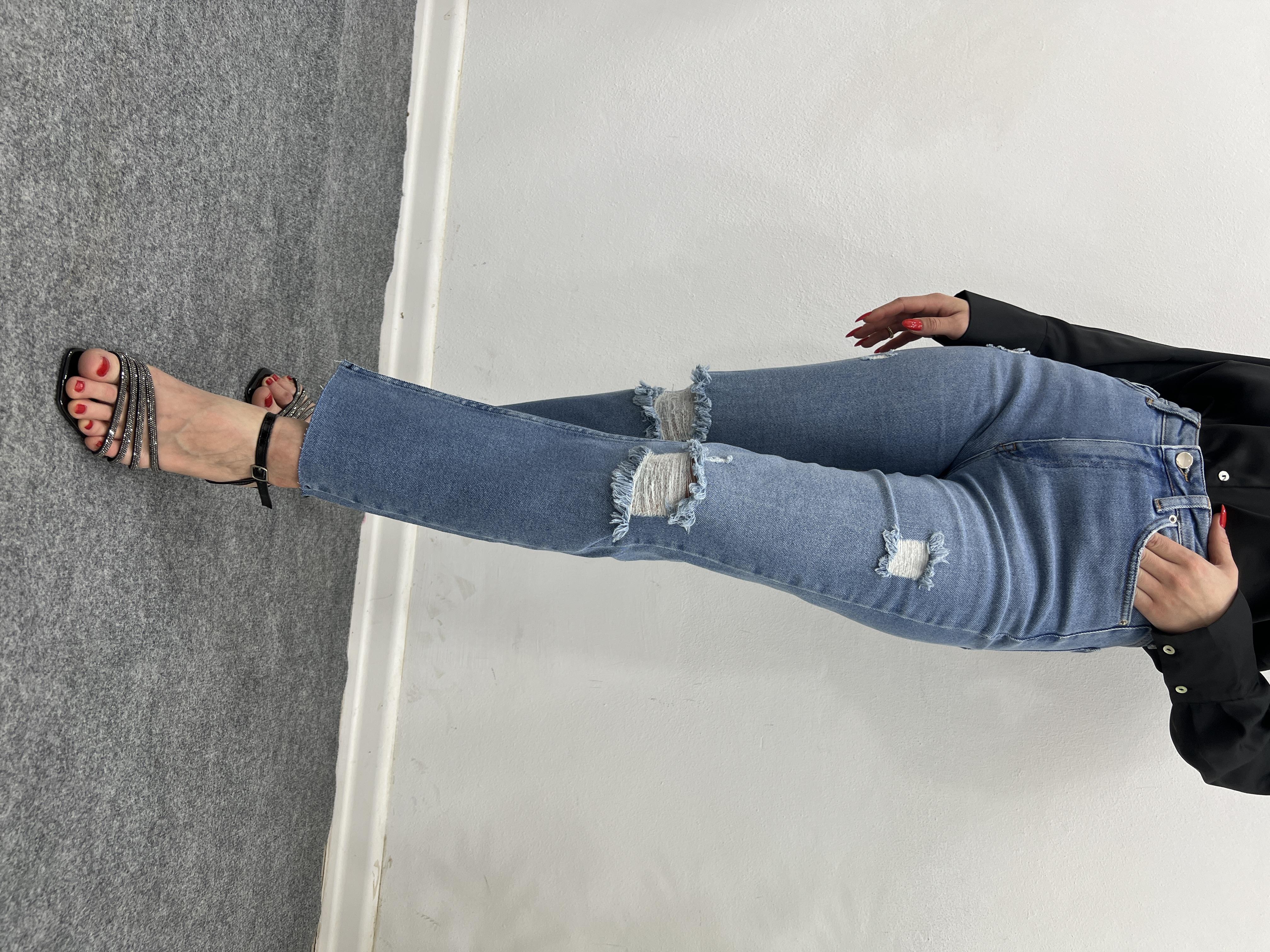 Lazer Kesi̇m Mavi̇ Jean