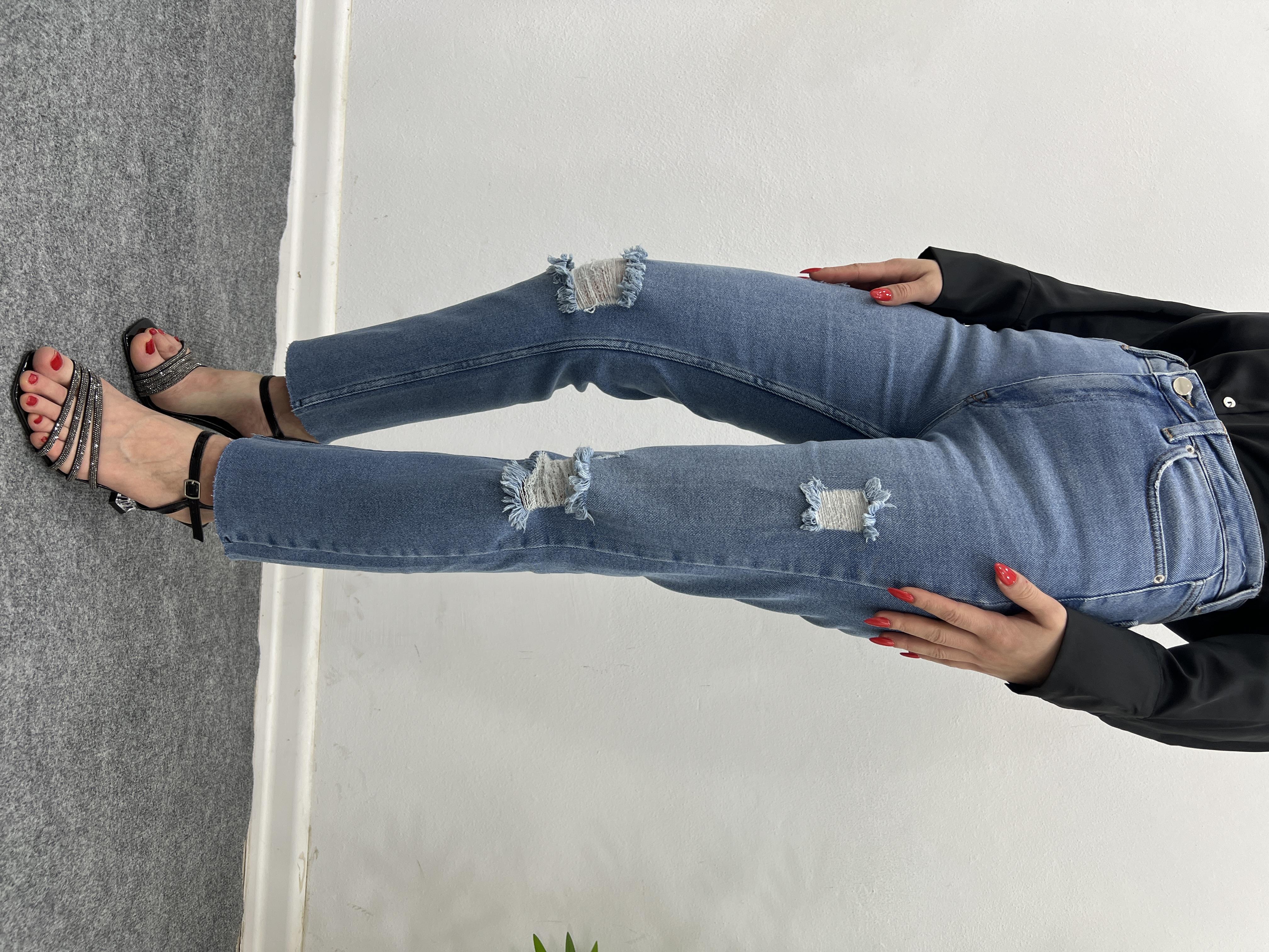 Lazer Kesi̇m Mavi̇ Jean