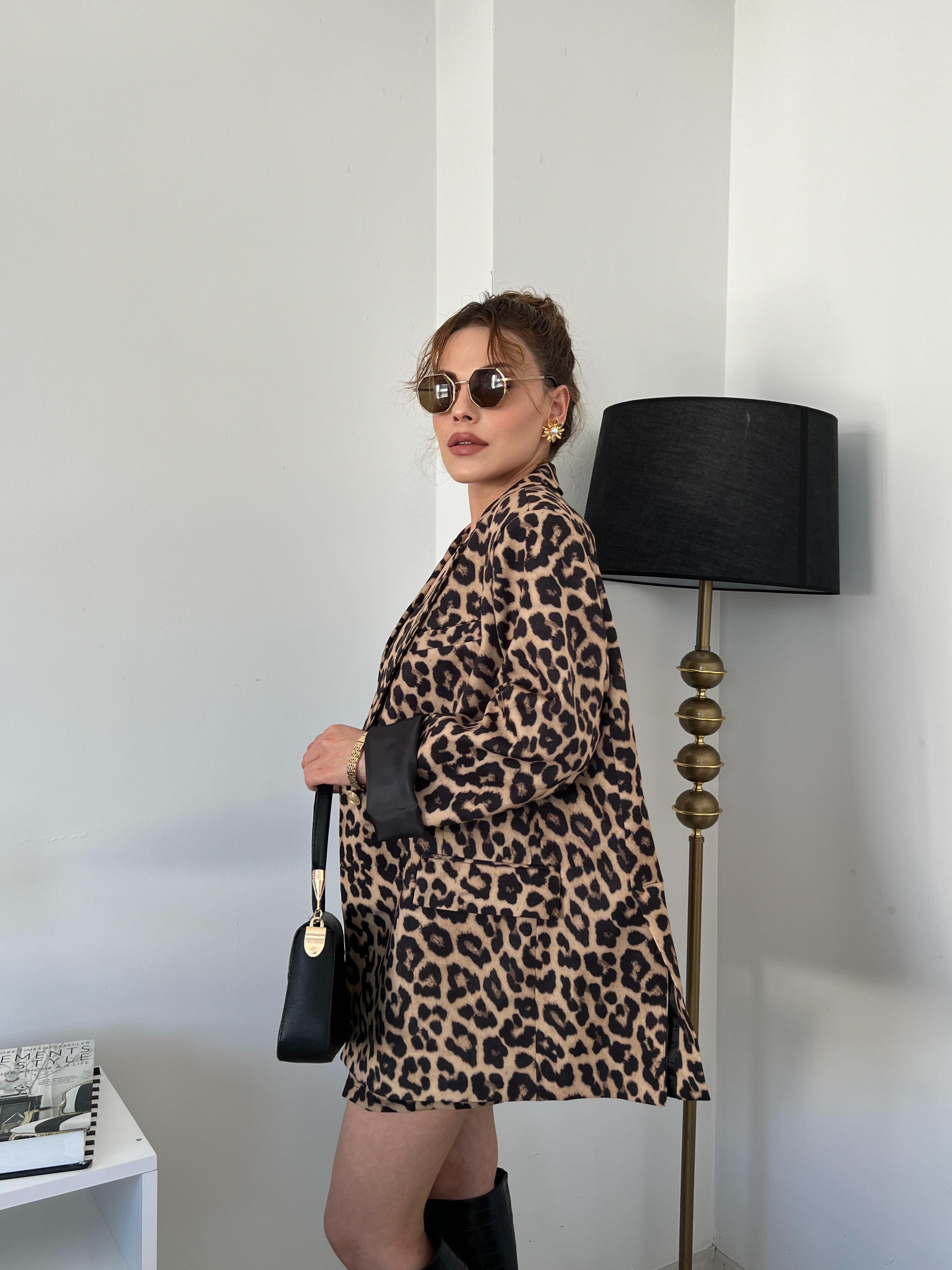Leopar Astarli Ceket