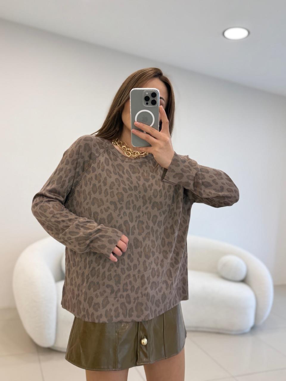 LEOPAR DESENLİ İNCE TRİKO