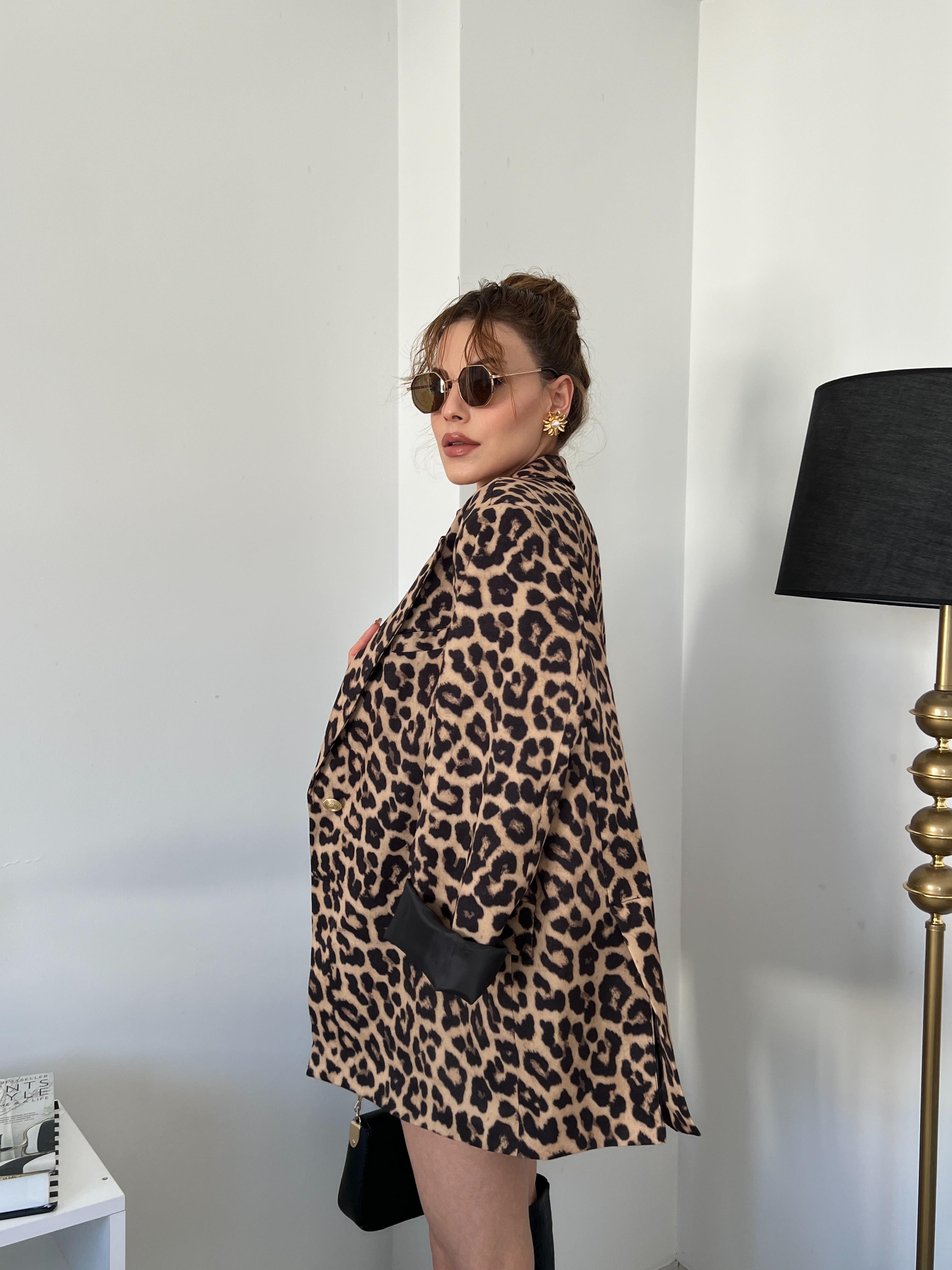 Leopar İki̇li̇ Ceketli̇ Takim