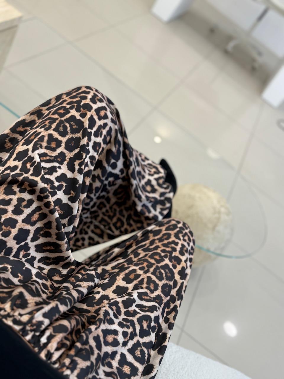 LEOPAR SATEN ŞALVAR PANTOLON