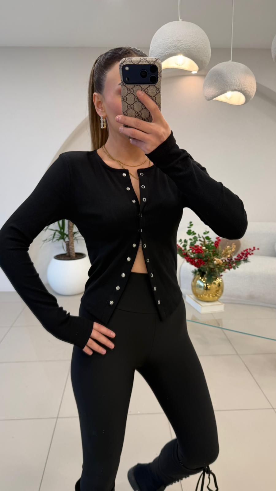 ÖNÜ FULL ÇITLI BADY SİYAH