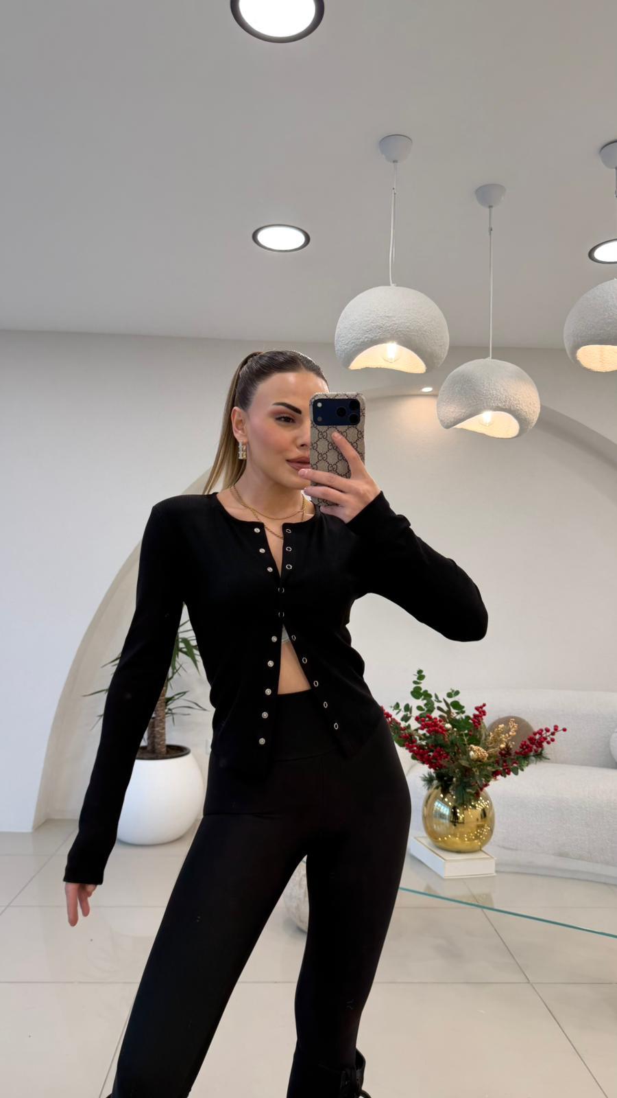 ÖNÜ FULL ÇITLI BADY SİYAH