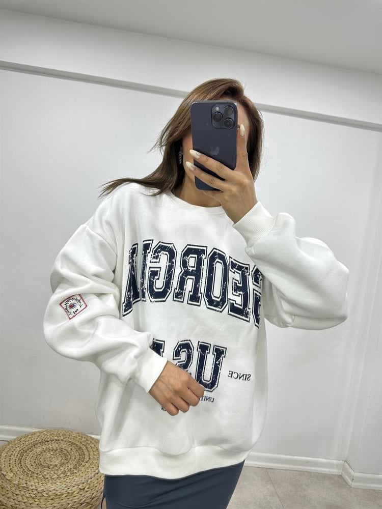 Önü Yazili Şardonlu Sweat