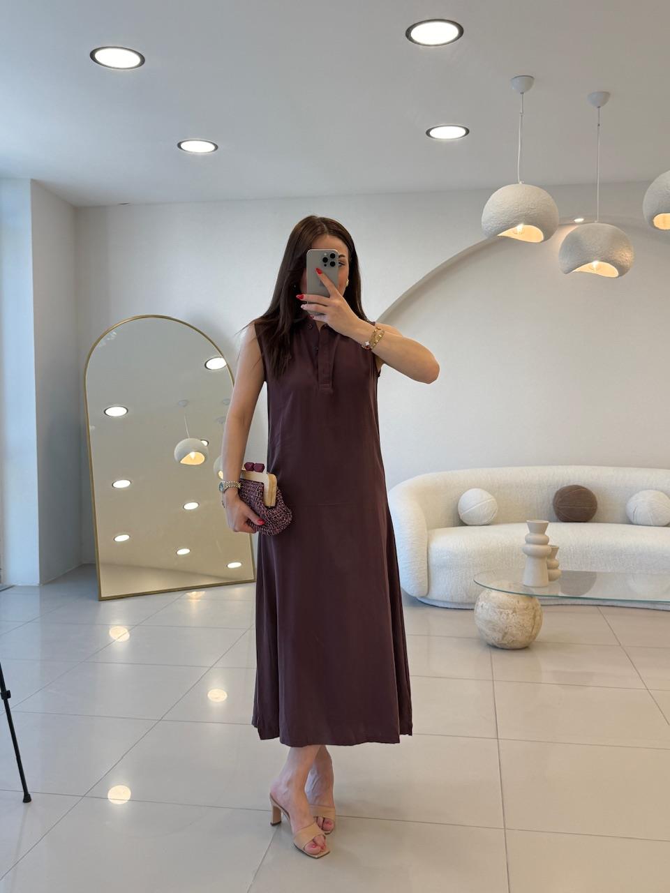 KOLSUZ ELBİSE BORDO