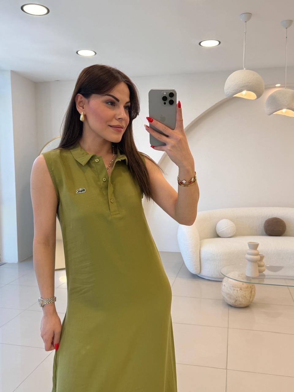 KOLSUZ ELBİSE OLİV YEŞİL