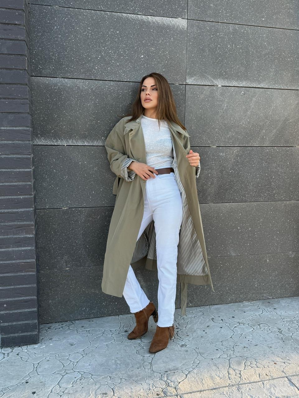 OVERSİZE YAĞMURLUK TRENÇ YEŞİL