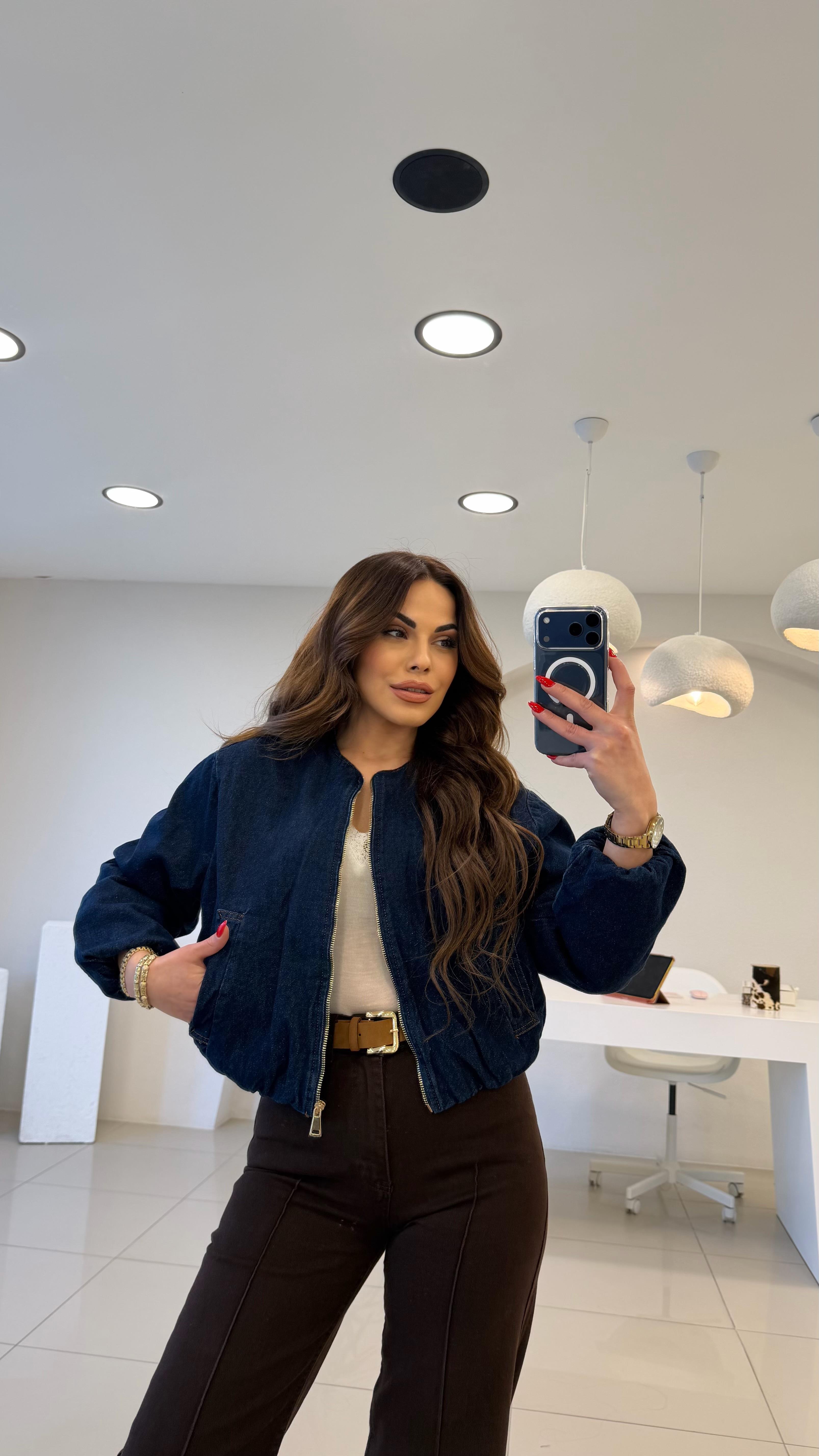 ÖZEL SERİ DENİM BOMBER LACİVERT
