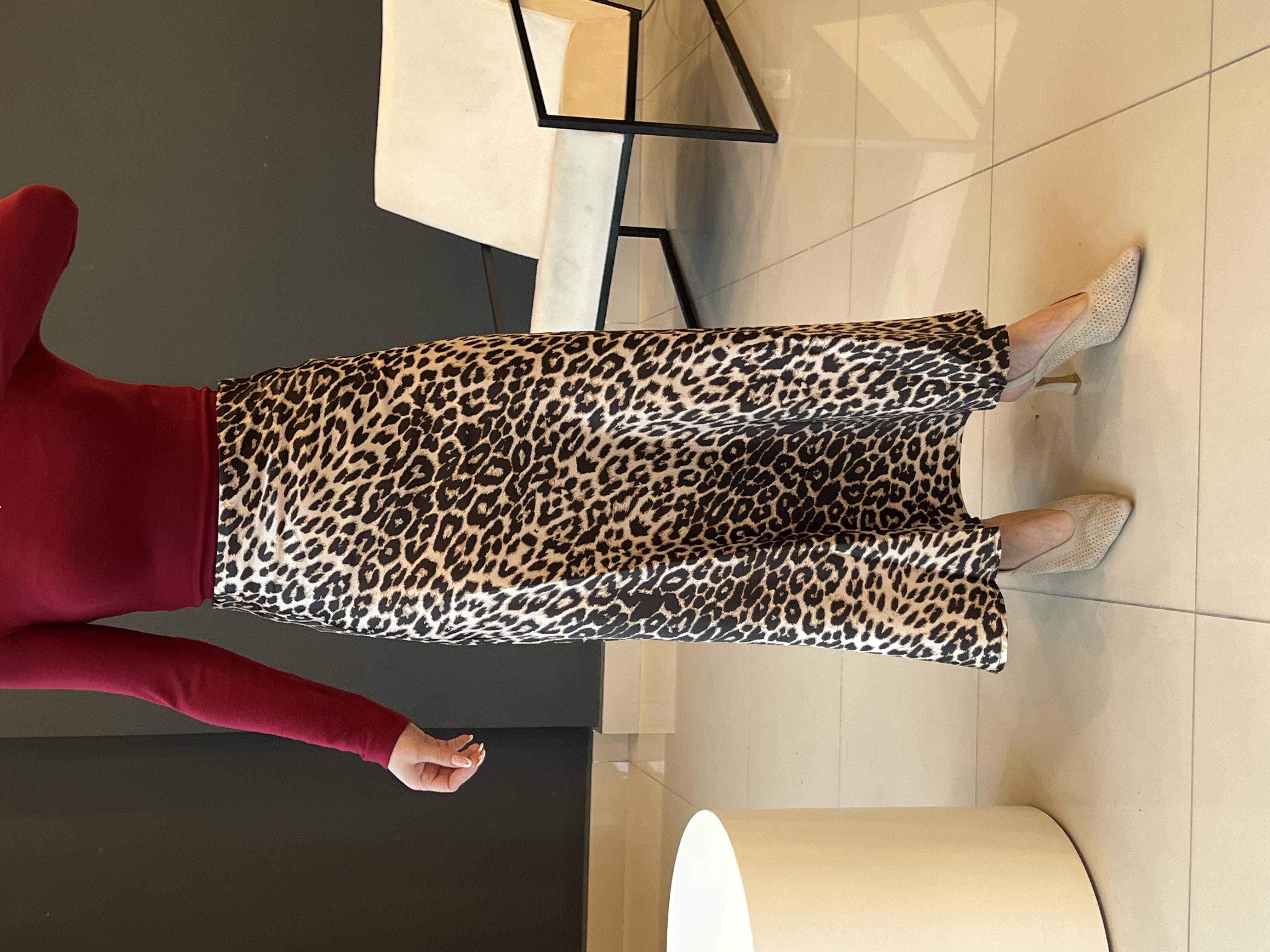 Pamuk Premium Leopar Saten Etek