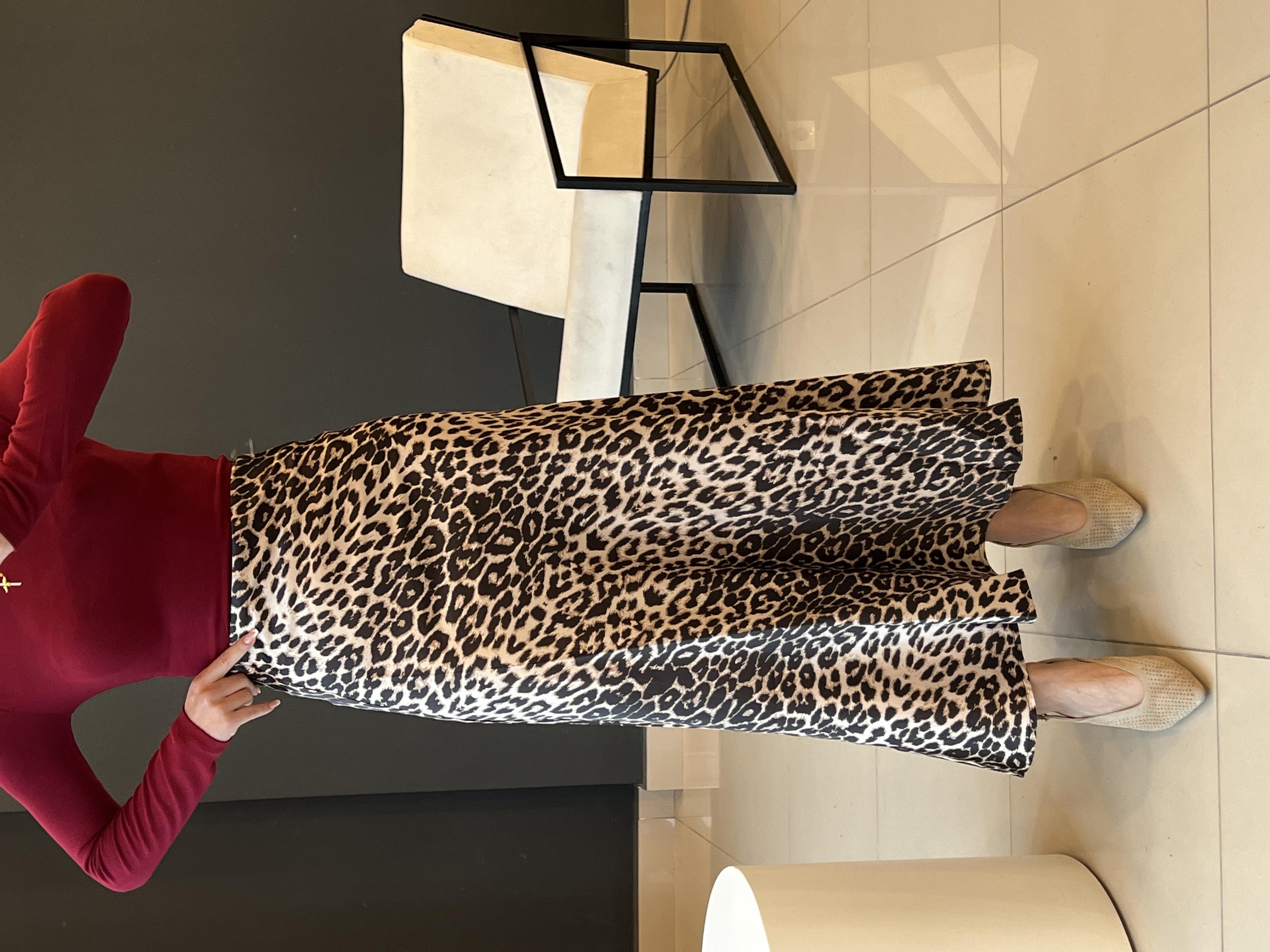Pamuk Premium Leopar Saten Etek