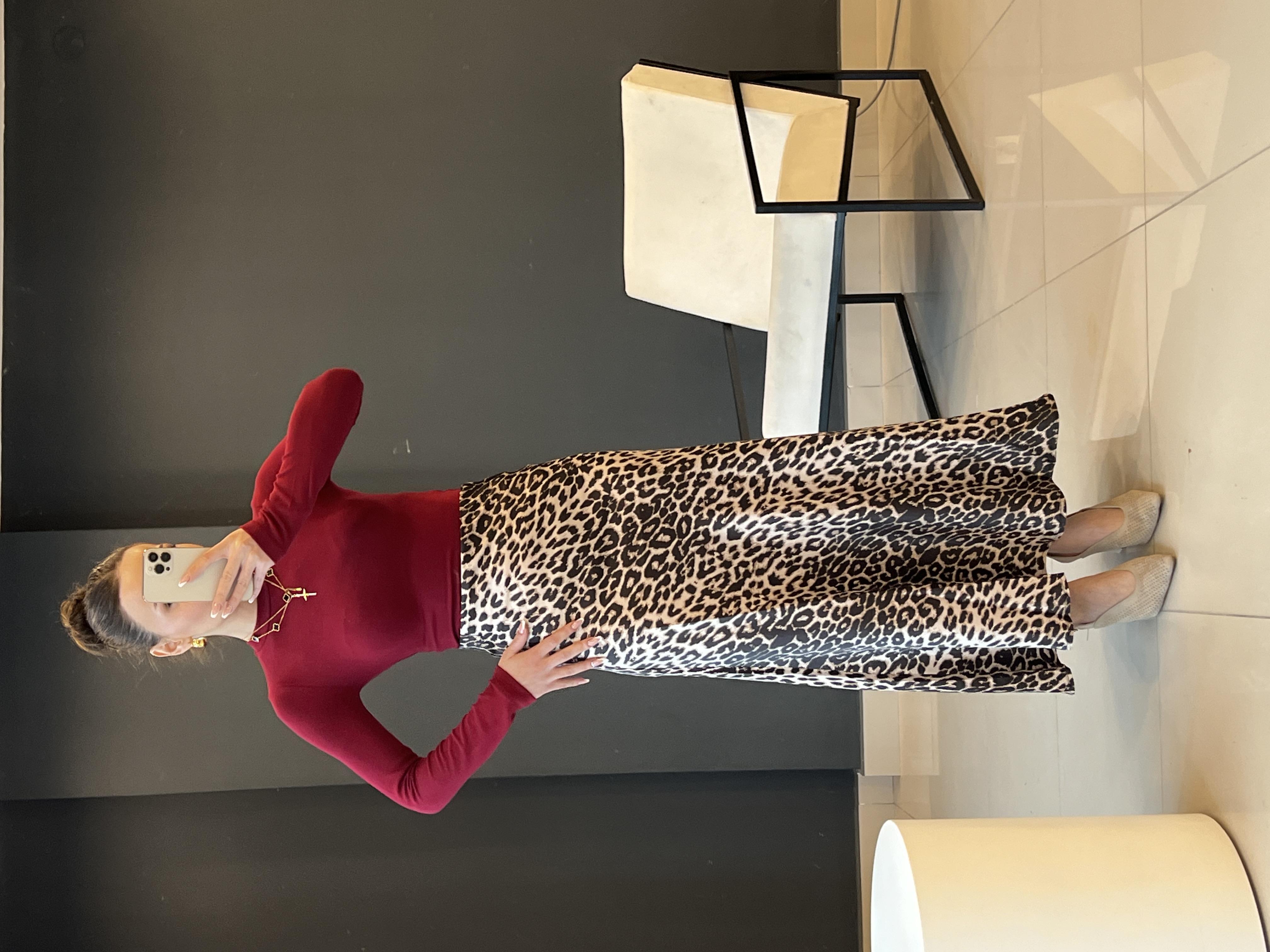 Pamuk Premium Leopar Saten Etek