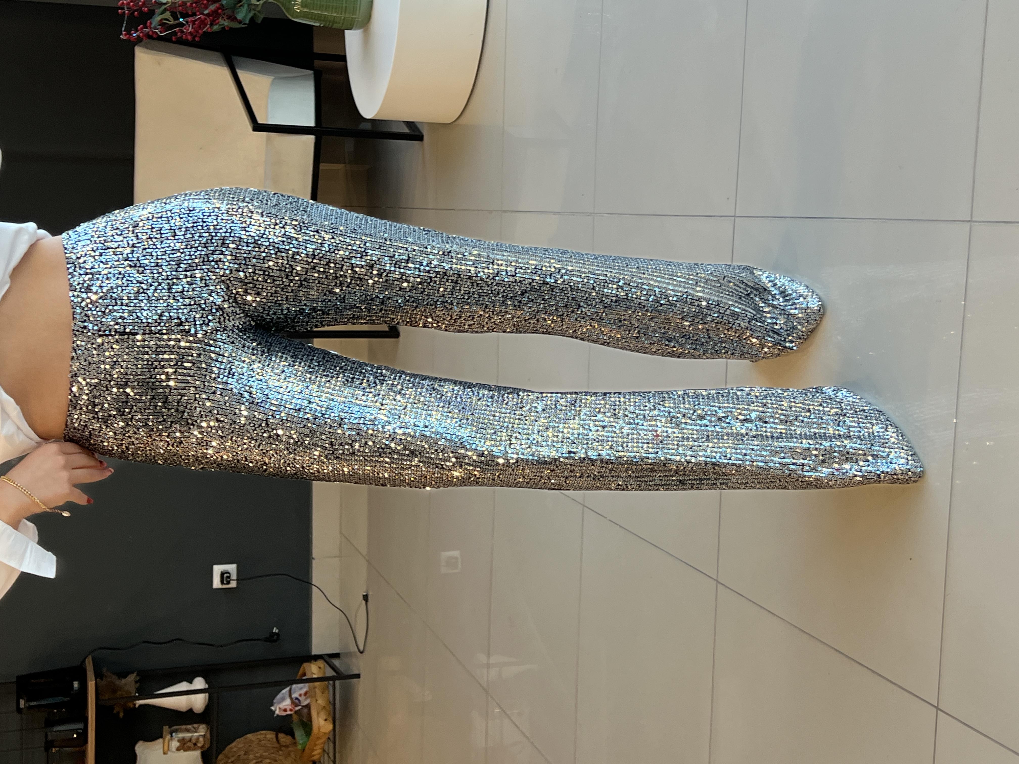 Payetli̇ Bol Paça Pantolon