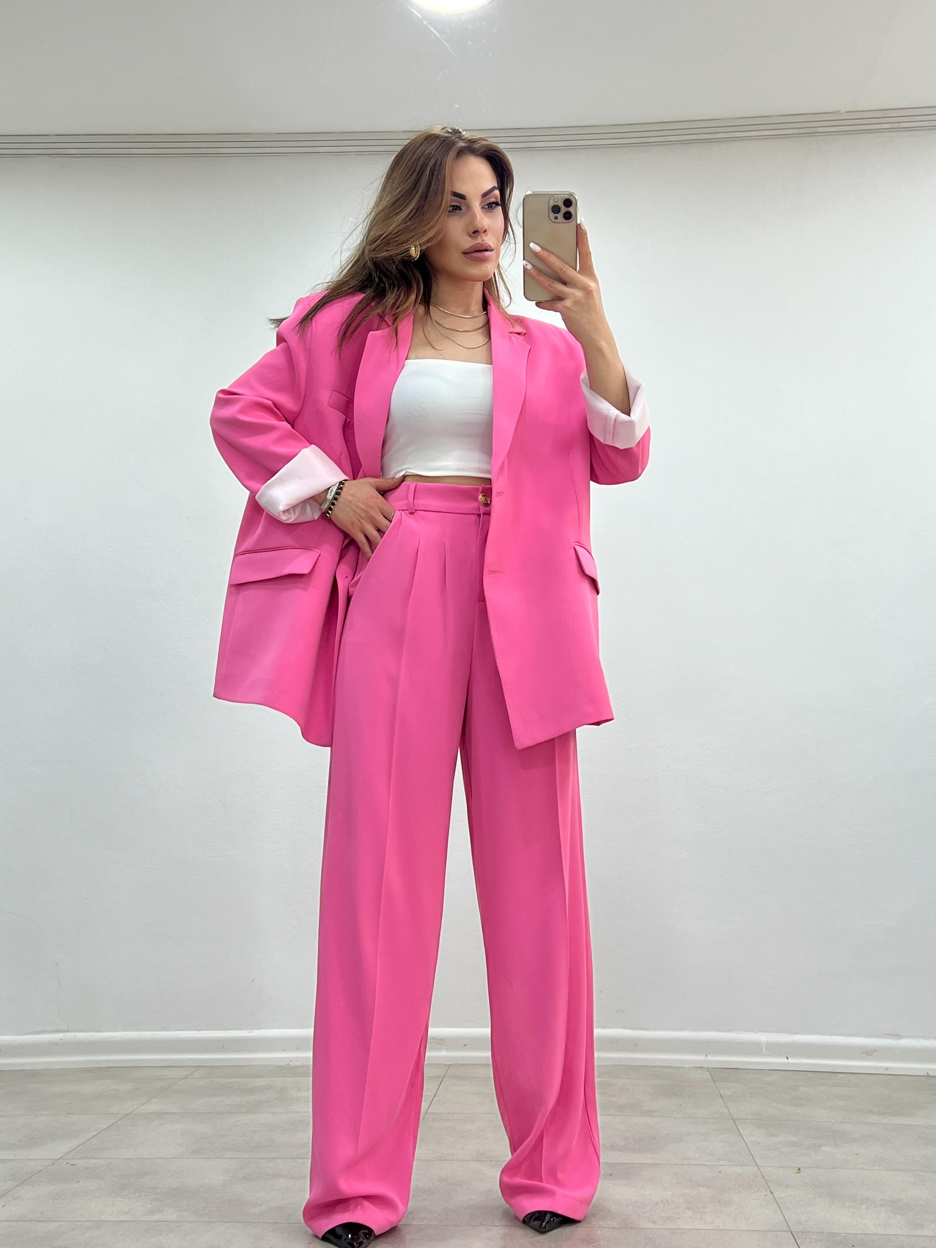 Pembe Gold Düğmeli̇ Takim