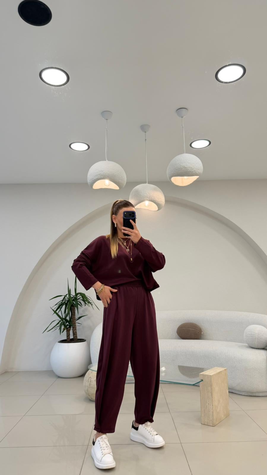 PREMİUM SERİ ŞALVARLI EŞOFMAN TAKIM BORDO  