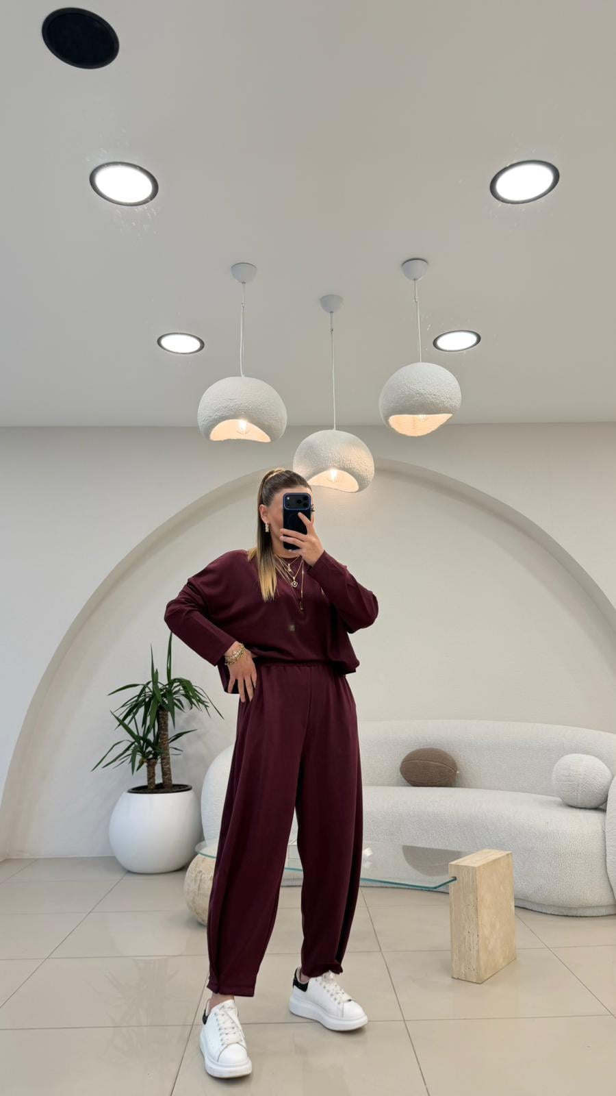 PREMİUM SERİ ŞALVARLI EŞOFMAN TAKIM BORDO  