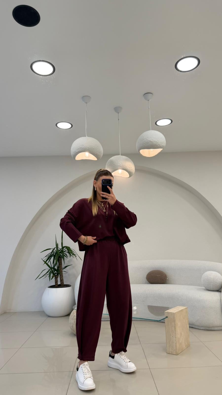 PREMİUM SERİ ŞALVARLI EŞOFMAN TAKIM BORDO  