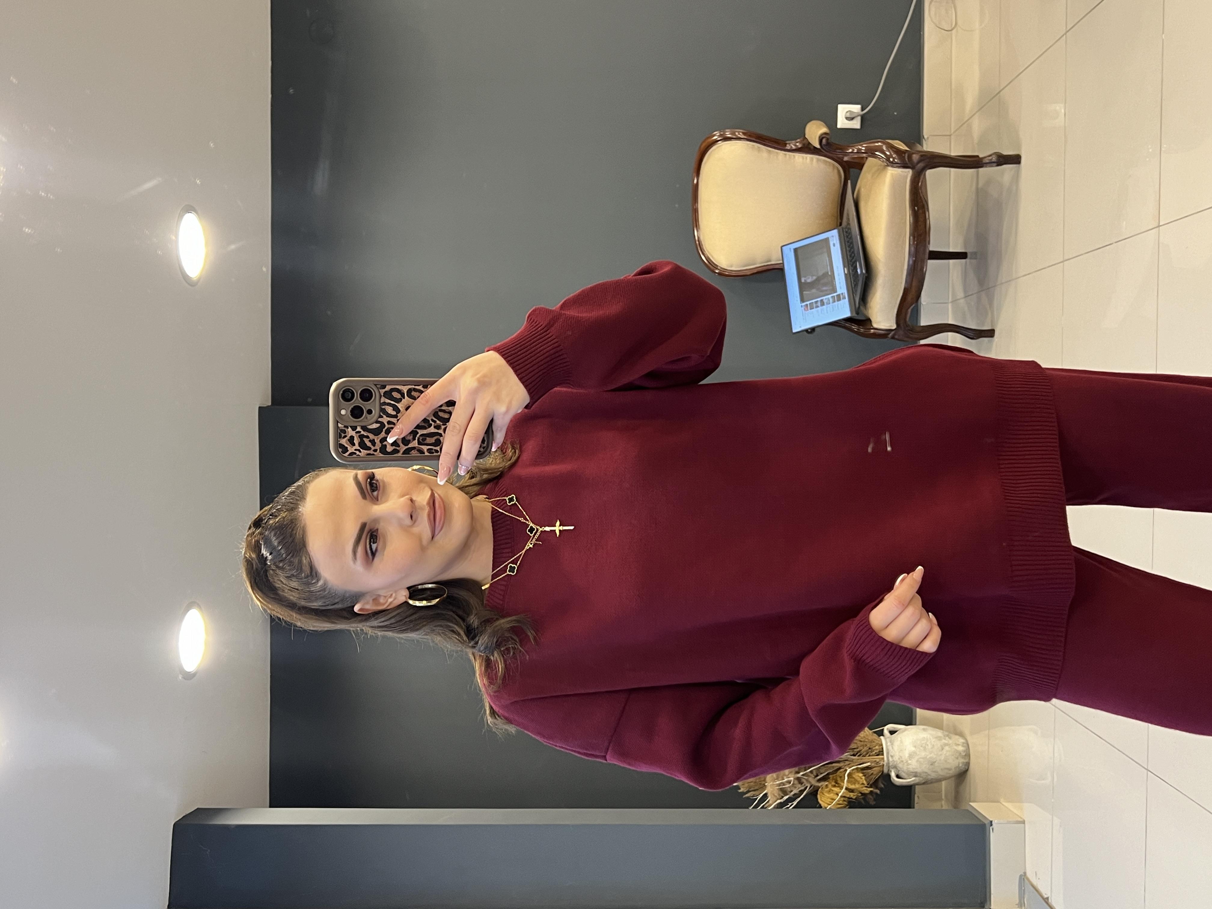 Premium Seri Tri̇ko Takim Bordo