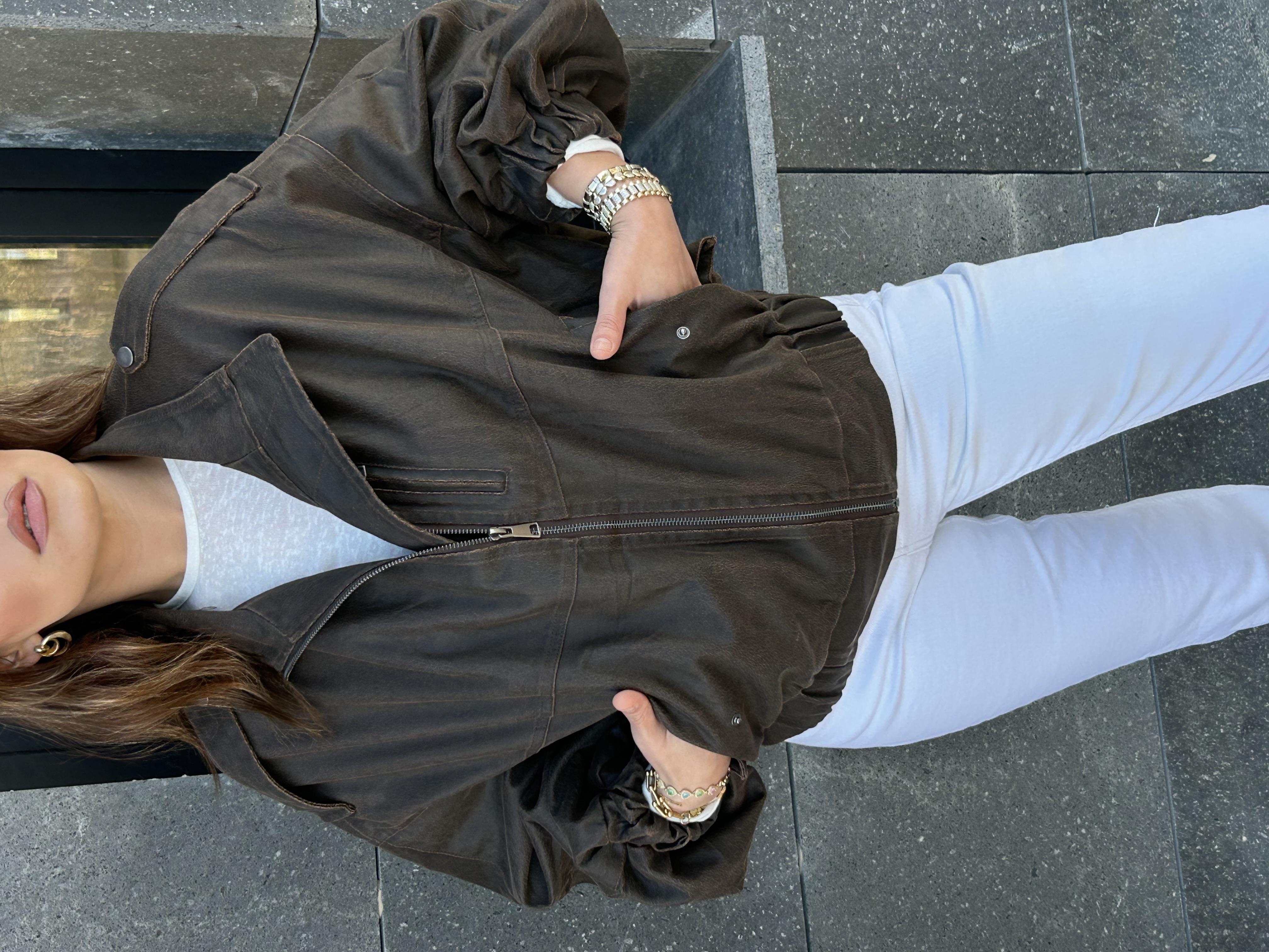 PREMİUM SERİ YIKAMA DERİ CEKET