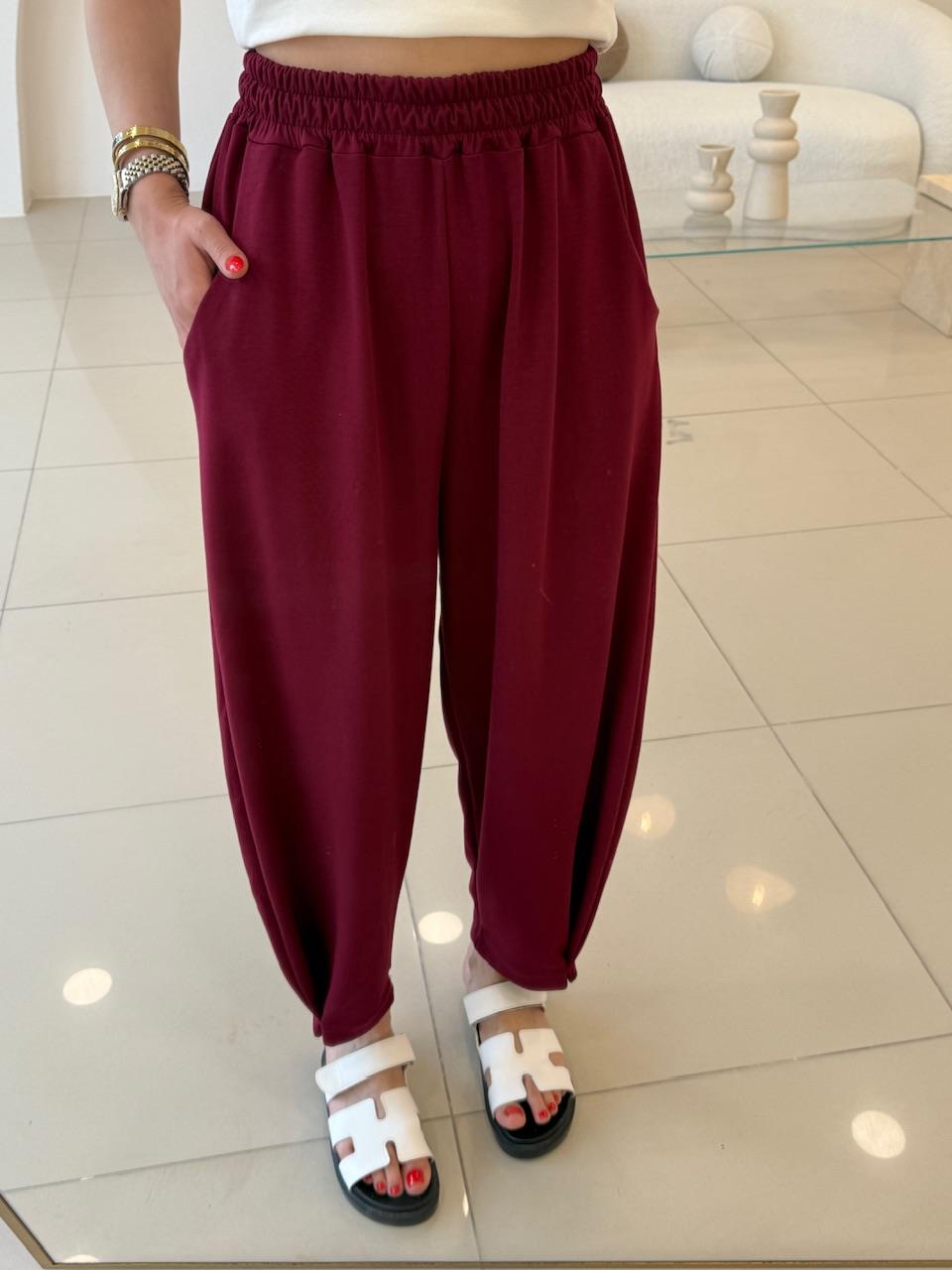RAHAT KESİM MODAL KUMAŞ ŞALVAR BORDO