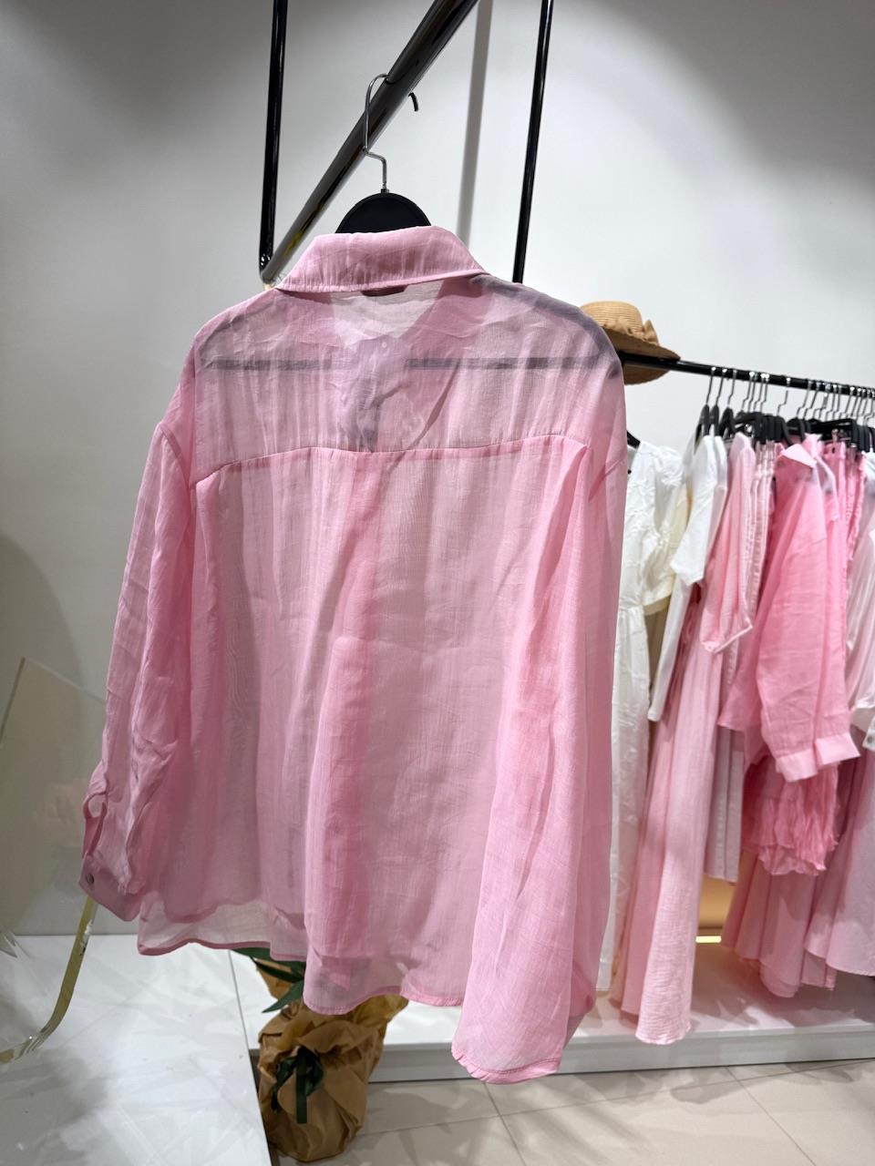 RAHAT KESİM TÜL GÖMLEK PEMBE
