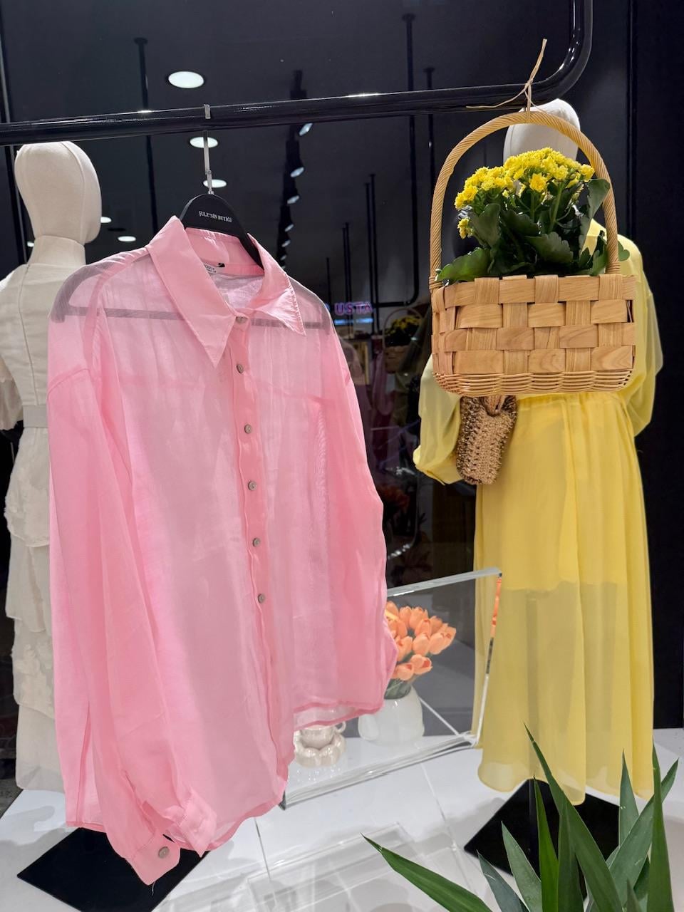 RAHAT KESİM TÜL GÖMLEK PEMBE