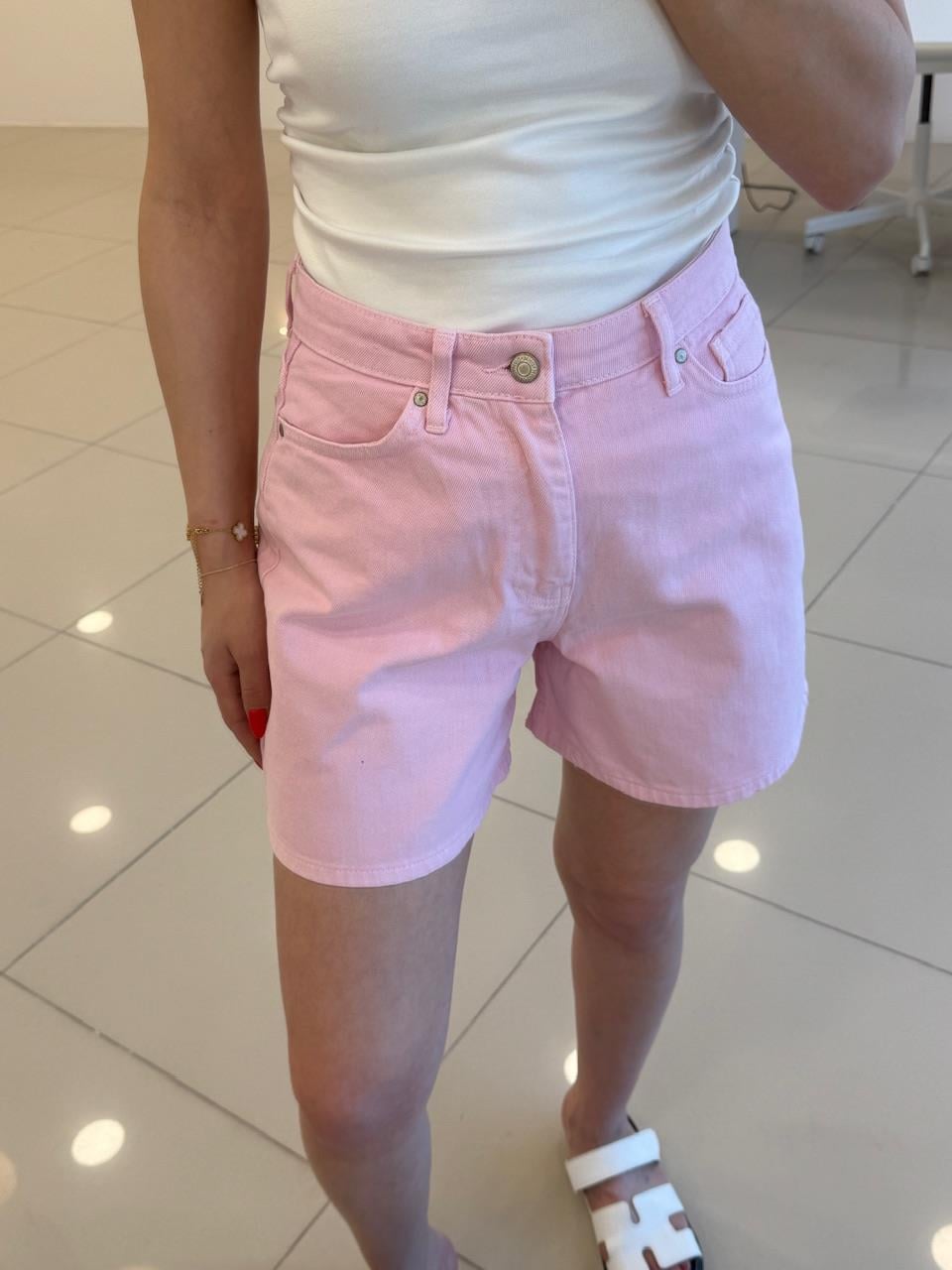 ŞEHİR BOY DENİM ŞORT PEMBE