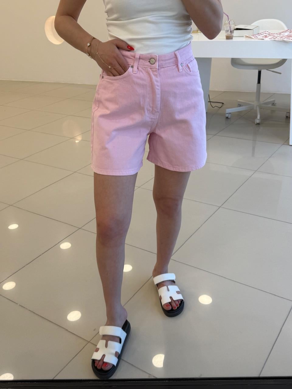ŞEHİR BOY DENİM ŞORT PEMBE