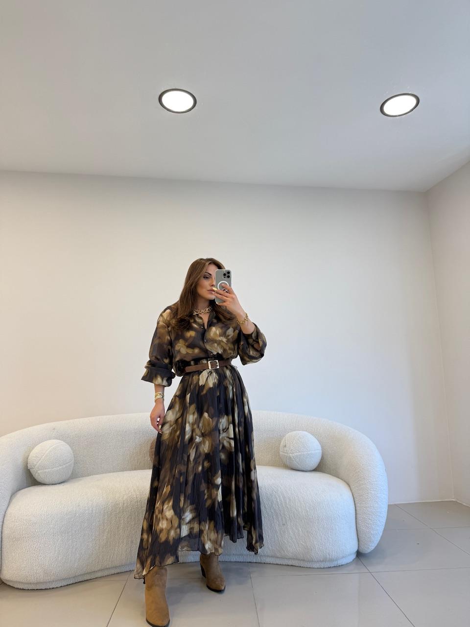 TASARIM YEŞİL KAHVE DESENLİ 2Lİ TAKIM