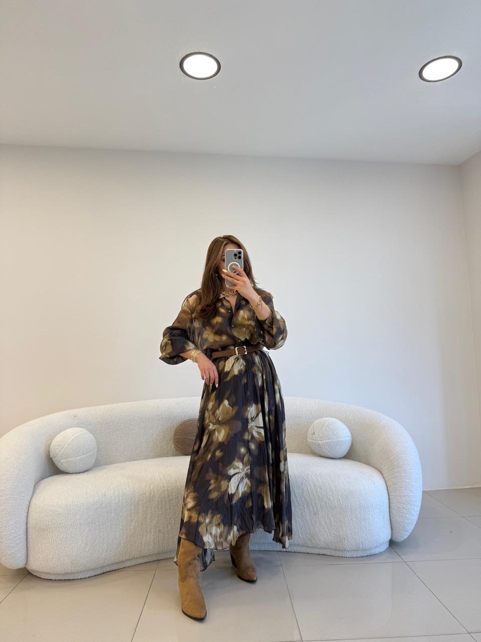 TASARIM YEŞİL KAHVE DESENLİ 2Lİ TAKIM