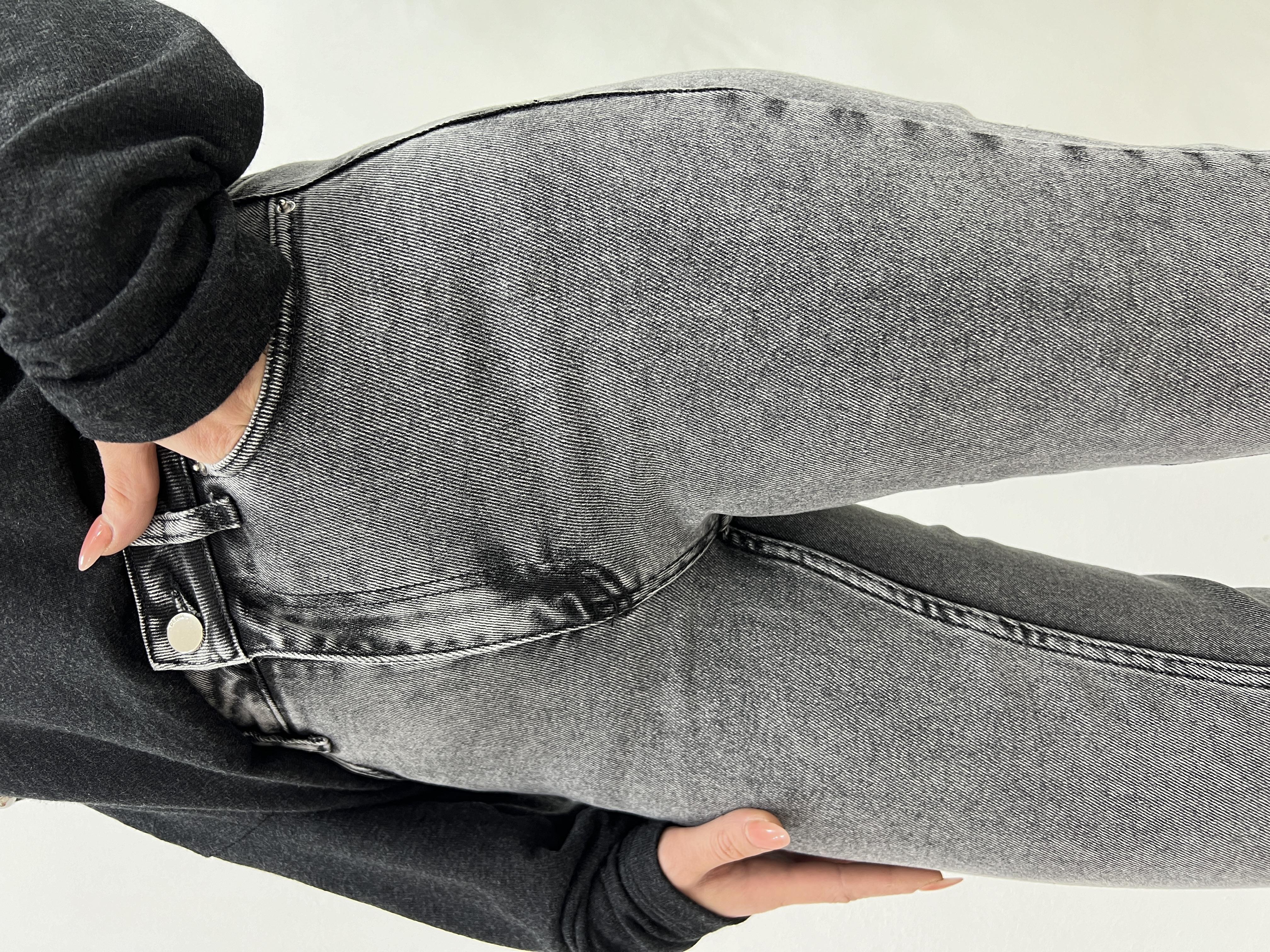 Taşlanmiş Gri̇ Lİkralı Mom Jean