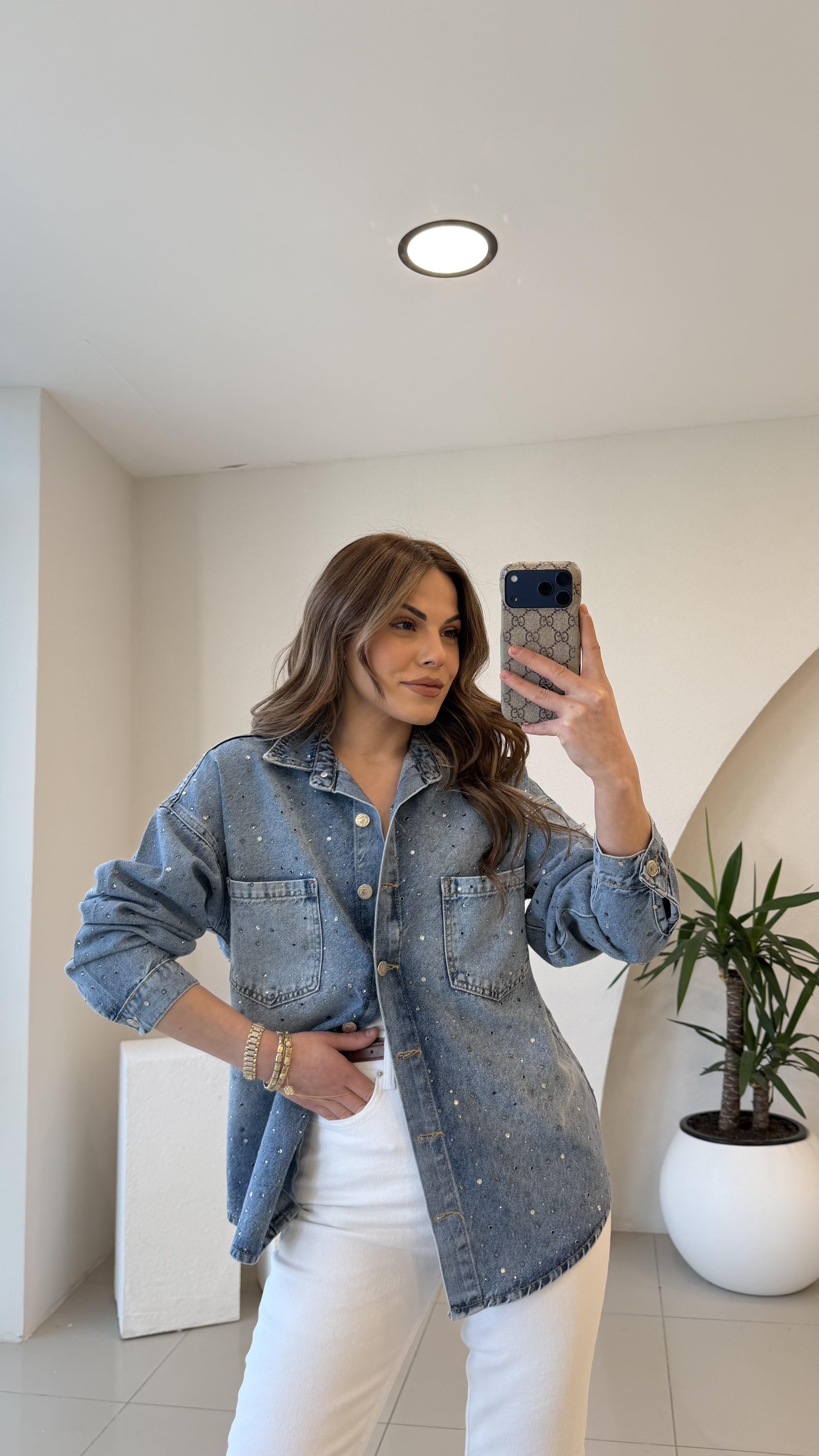 TAŞLI ÖZEL SERİ DENIM CEKET GÖMLEK