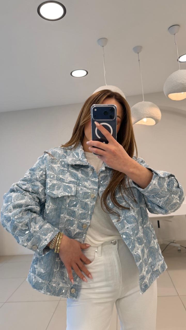 TAŞLI TASARIM PREIUM DENIM CEKET