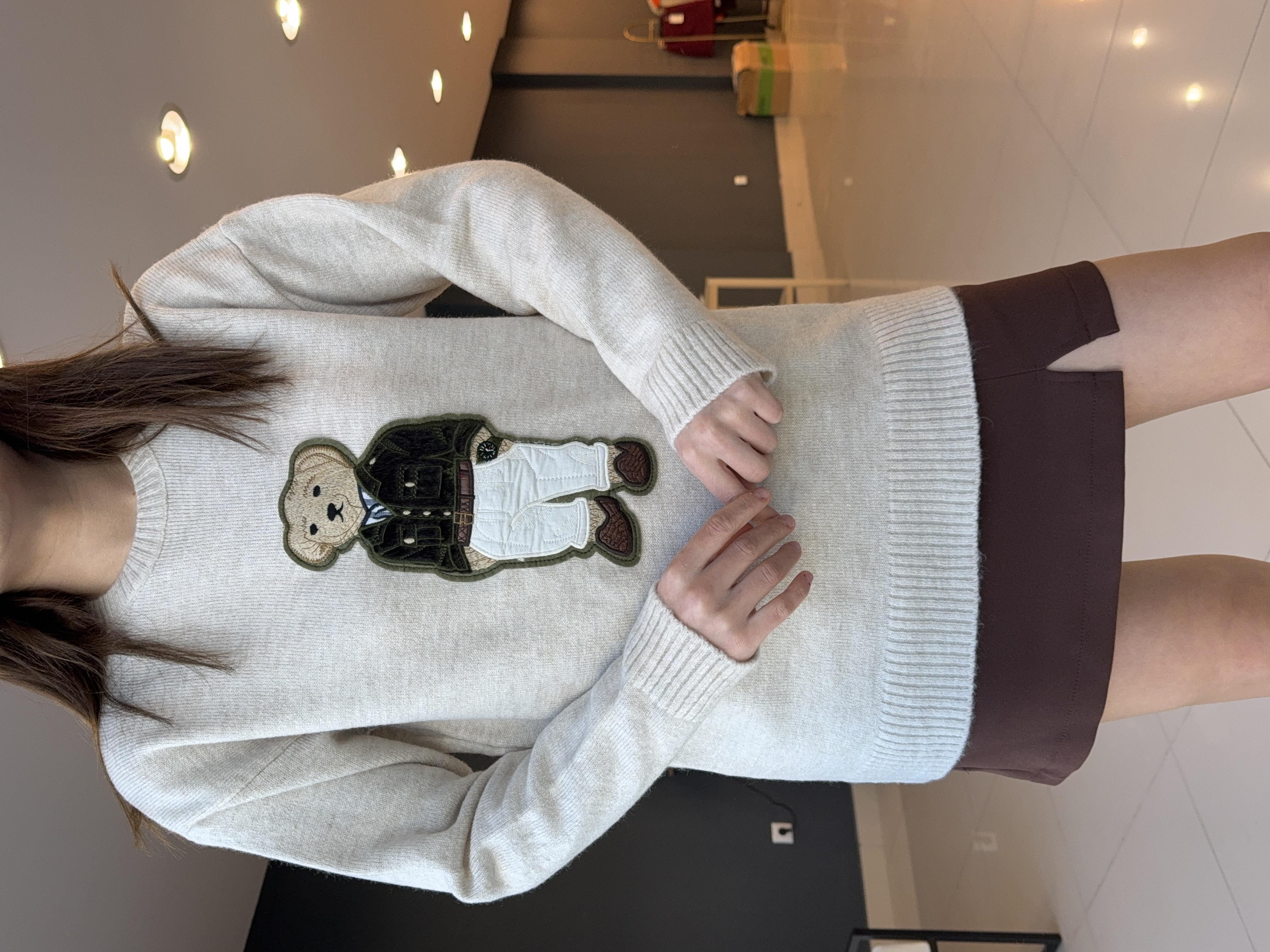 Teddy İşlemeli̇ Kazak Ekru