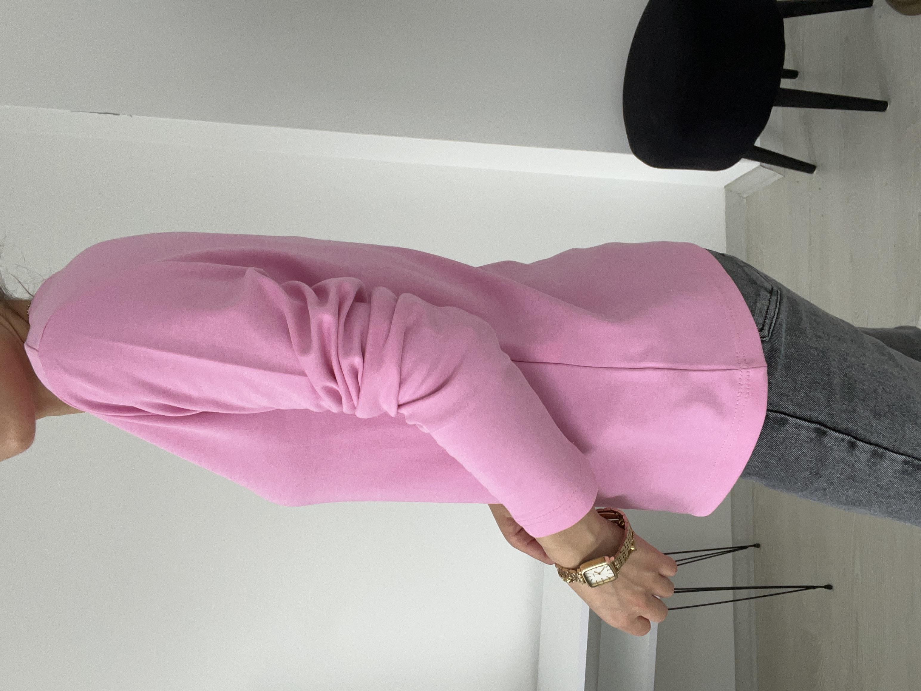 Uzun Kollu Pamuk Basi̇c Bluz Pembe
