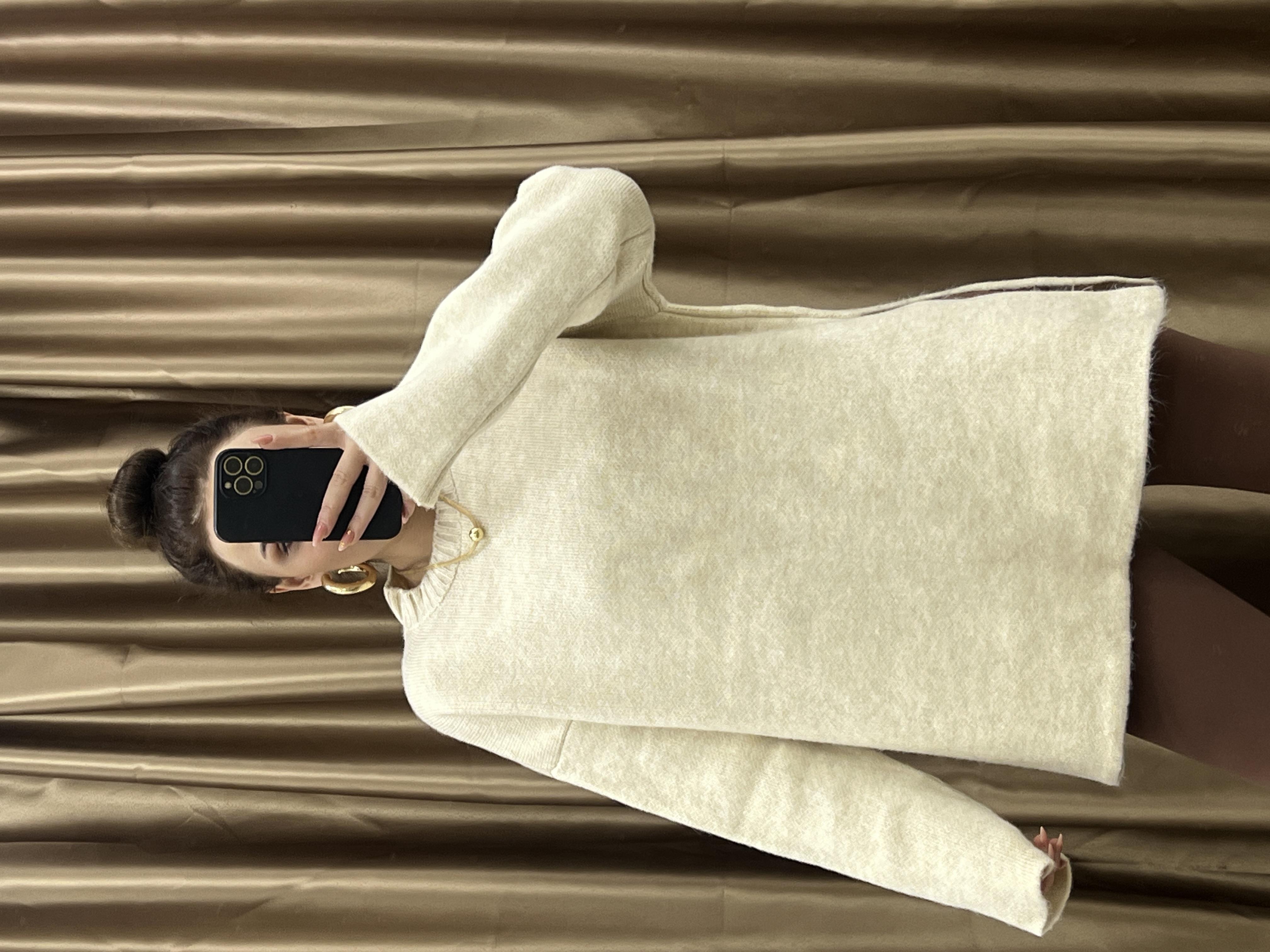 Yandan Yirtmaçli Duble Kol Tri̇ko Vi̇zon