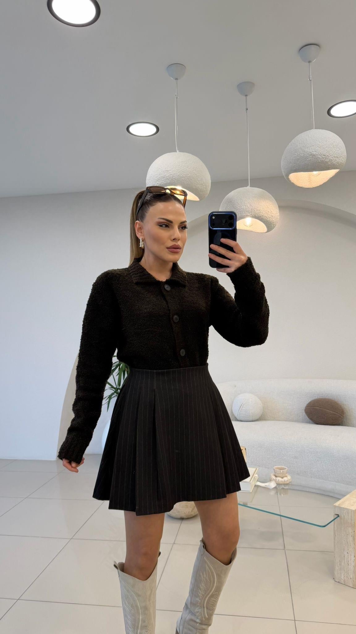 YUMOŞ DOKU BUKLET HIRKA KAHVE