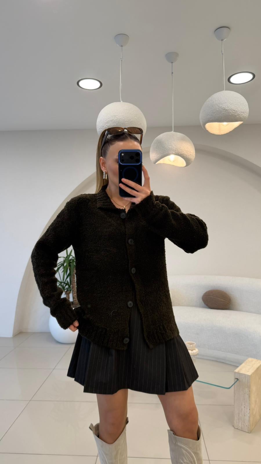 YUMOŞ DOKU BUKLET HIRKA KAHVE