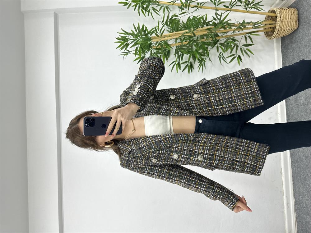 Renkli̇ Ekose Desen Belazer Ceket