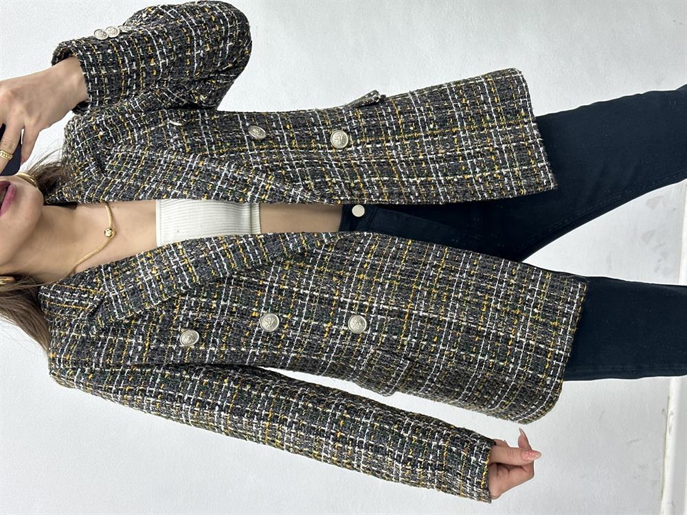 Renkli̇ Ekose Desen Belazer Ceket