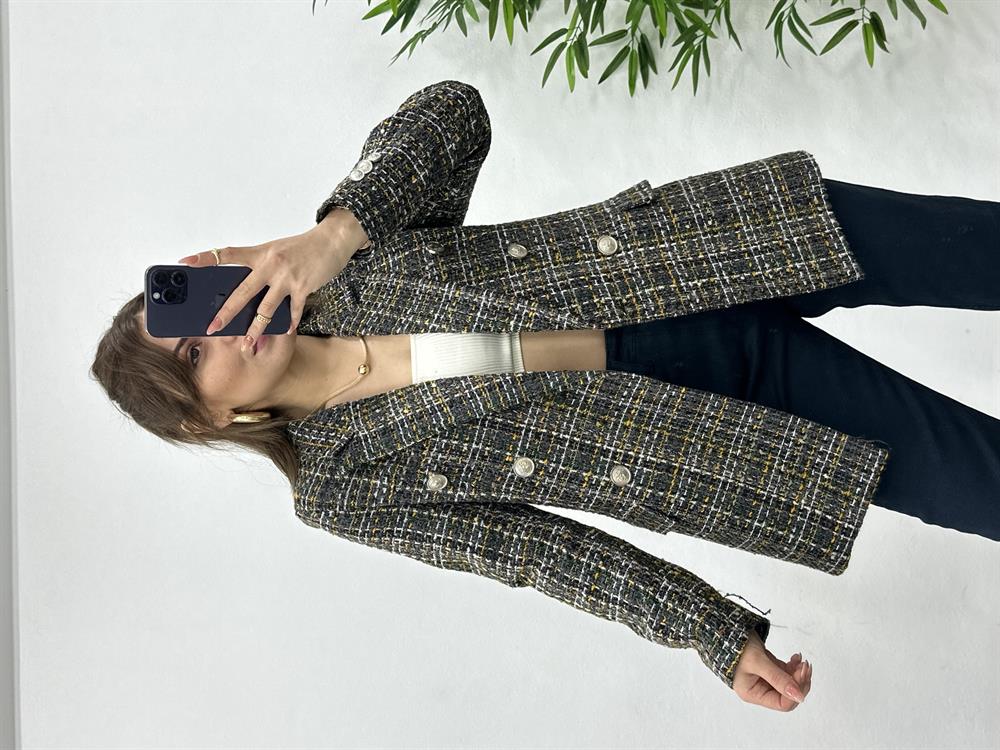 Renkli̇ Ekose Desen Belazer Ceket