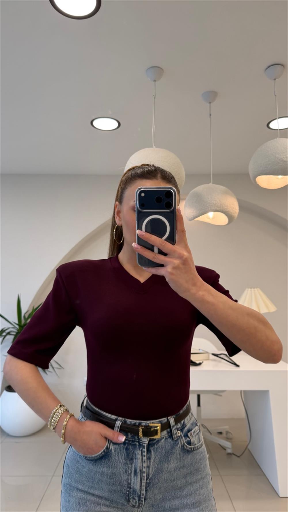  VATKALI KISIK V YAKA BADDY SUIT BORDO